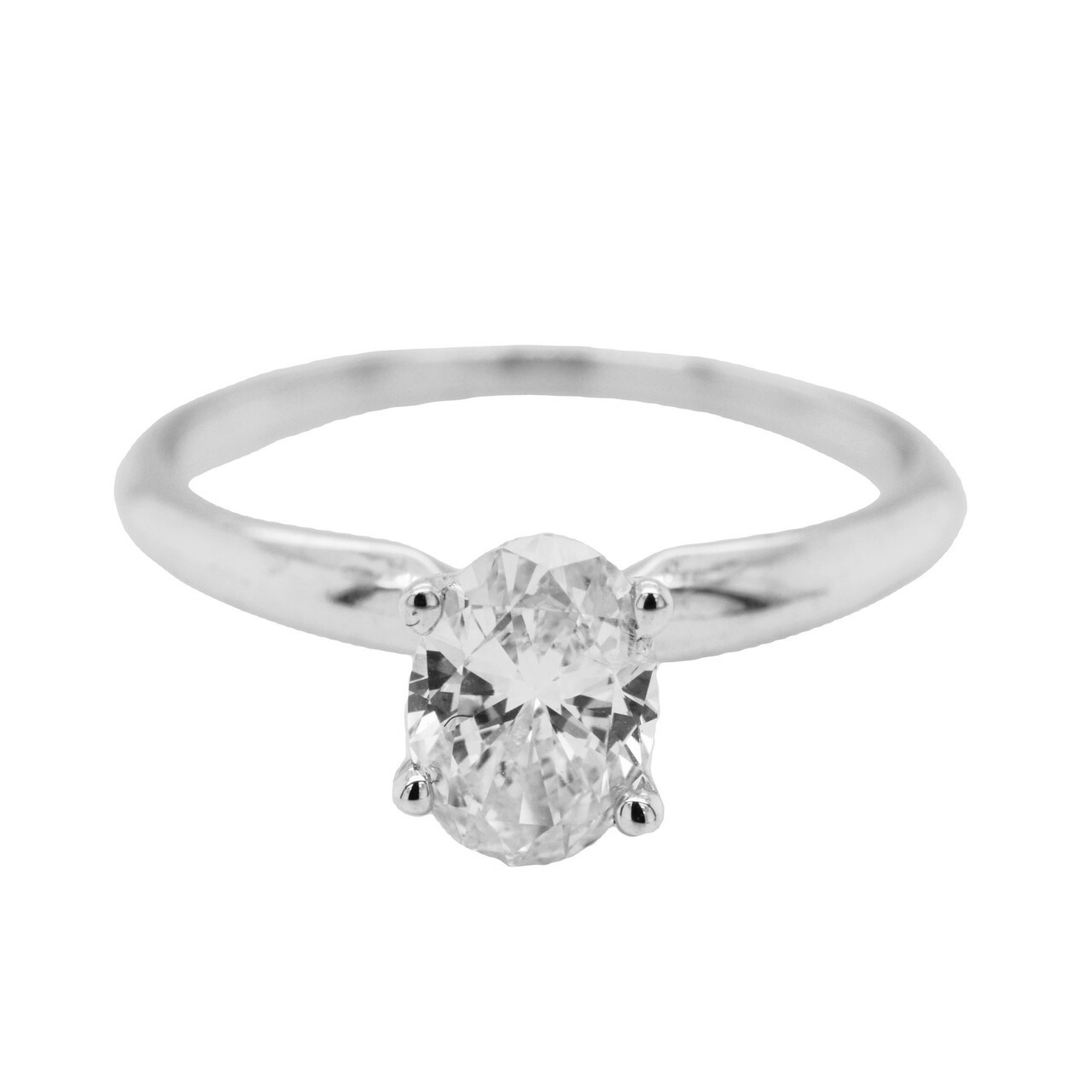 14K White Gold 0.52ct. Oval Diamond Engagement Ring 11006694 | Shin Brothers*
