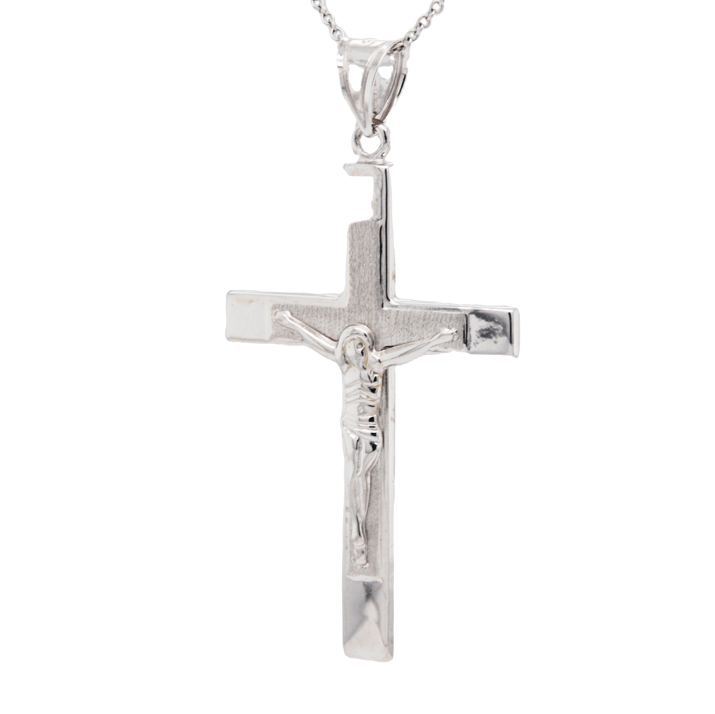 14K White Gold Crucifix Charm 50003885 | Shin Brothers* 14K White Gold Crucifix Charm 50003885 | Shin Brothers*