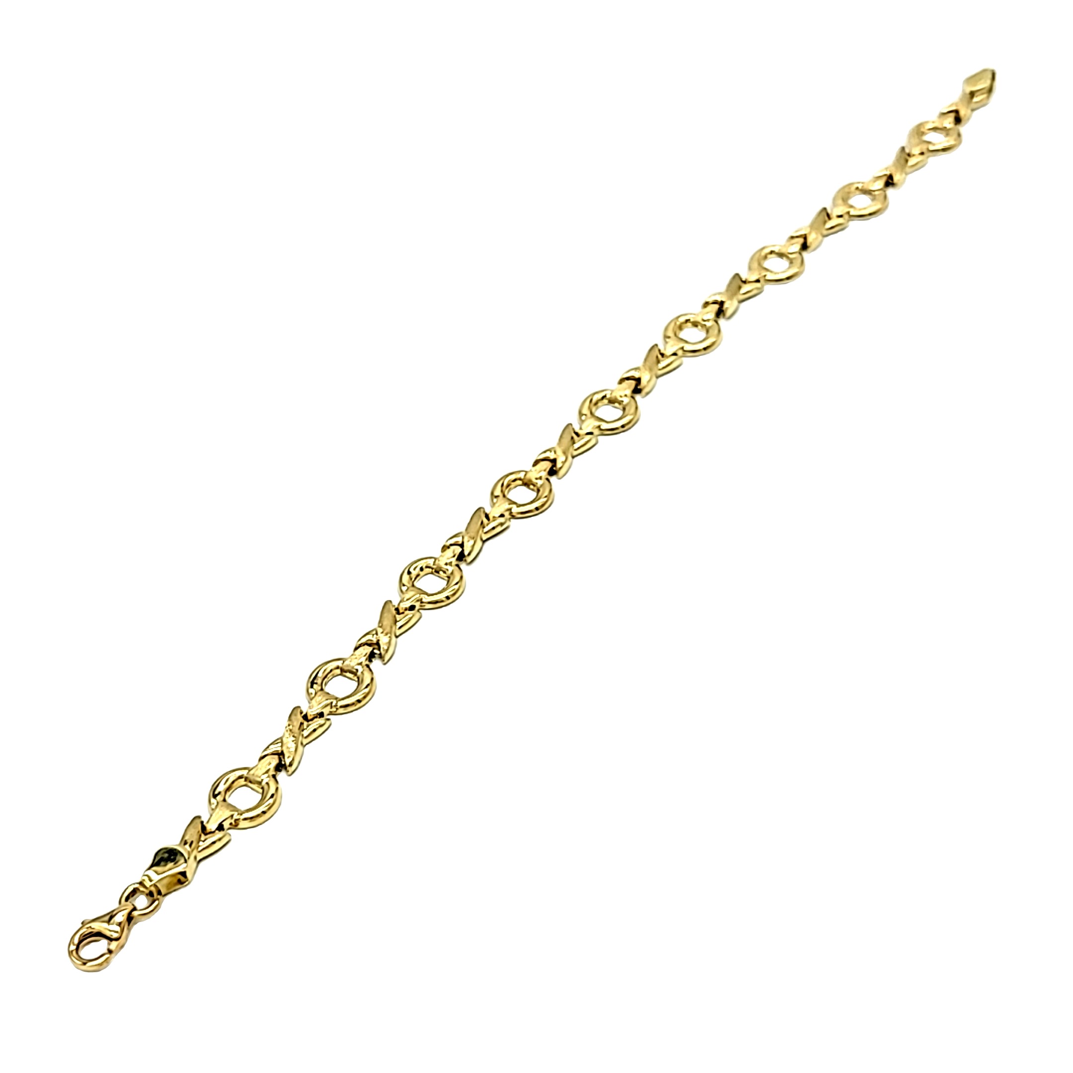 14K Yellow Gold 7.5" X & Circles Bracelet 20001931 | Shin Brothers