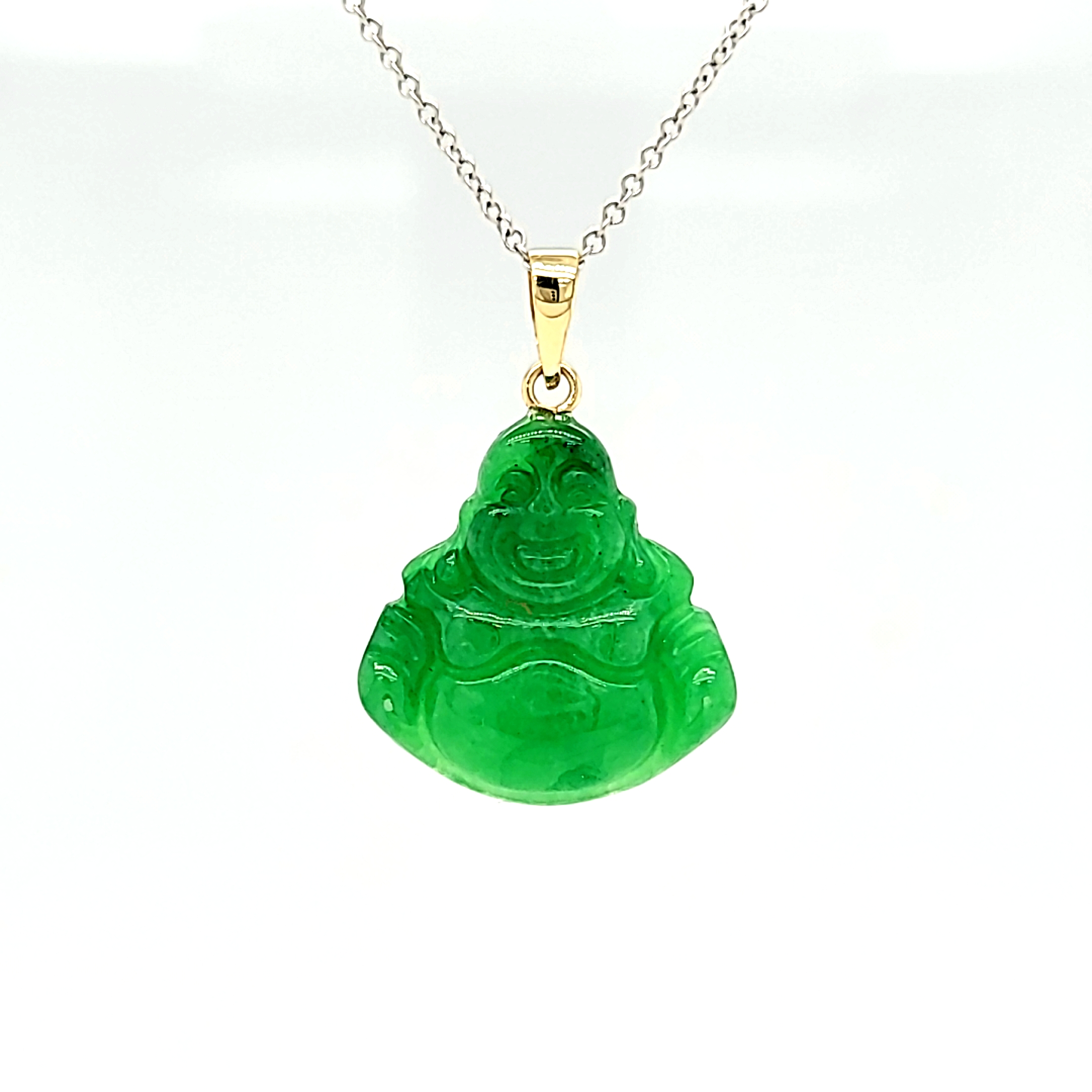 14K Yellow Gold Jade Buddha Charm 52002188 | Shin Brothers* 14K Yellow Gold Jade Buddha Charm 52002188 | Shin Brothers*
