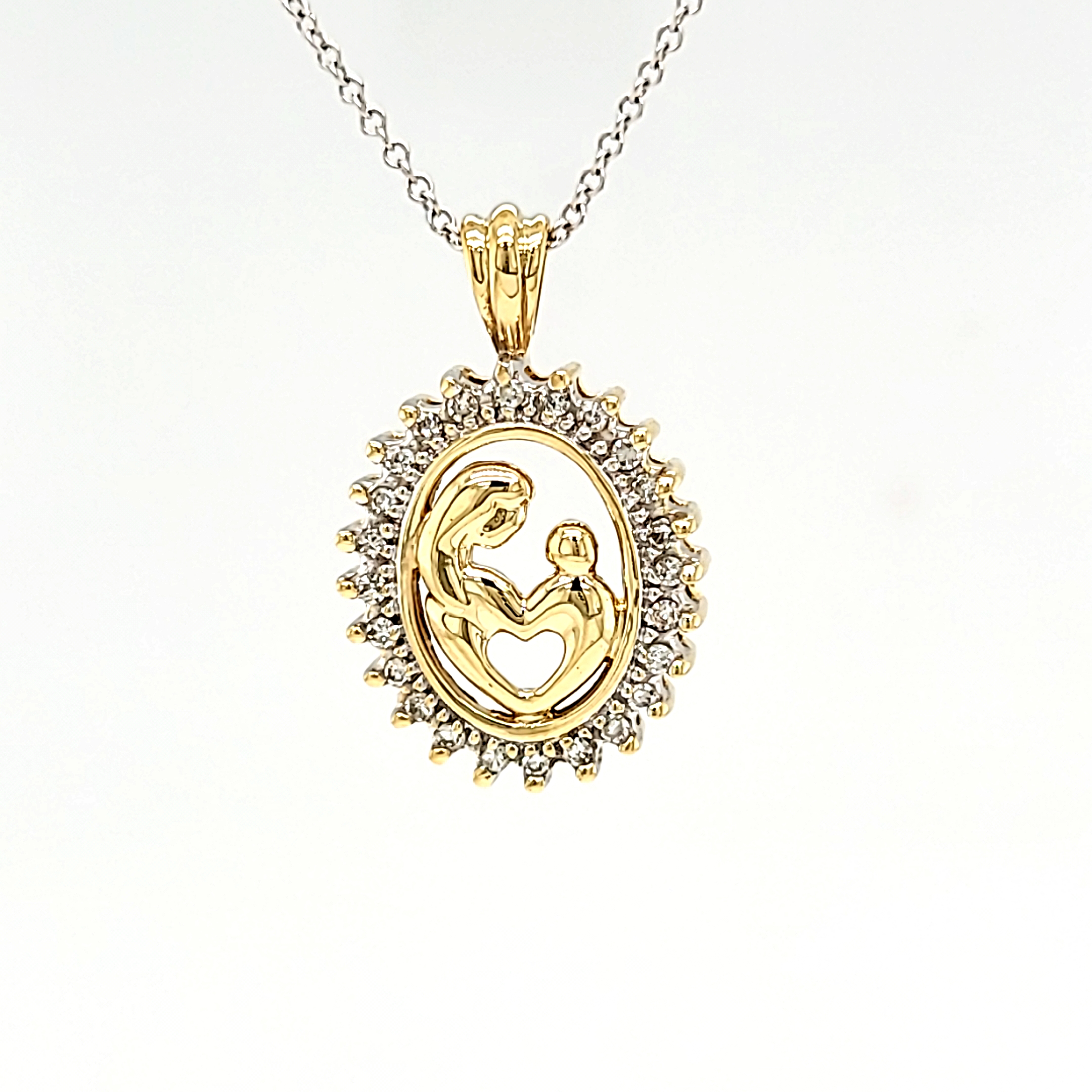 10K Yellow Gold Diamond Mother & Child Charm 51002100 | Shin Brothers*
