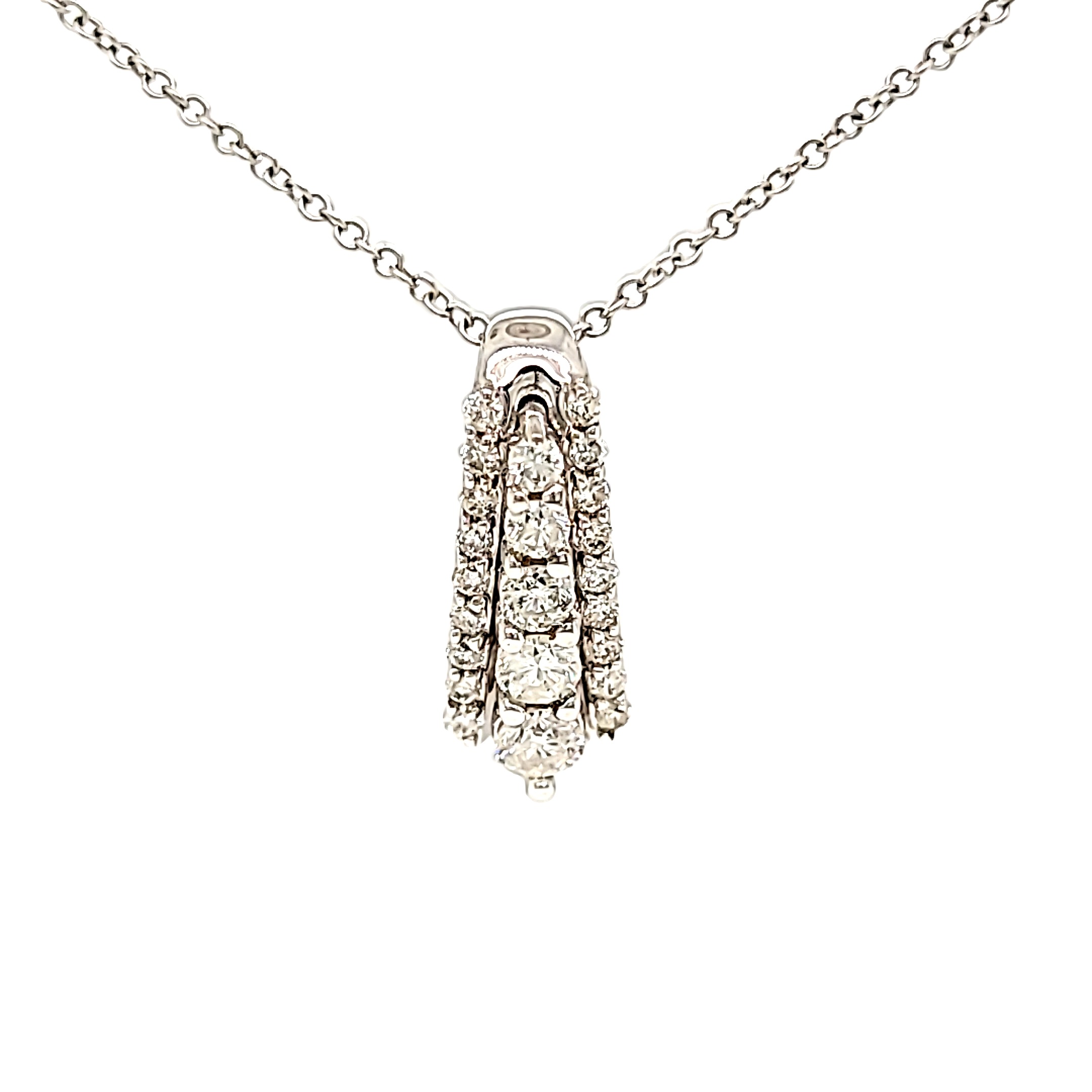 14K White Gold Diamond Slide 16" Necklace 51000336 | Shin Brothers* 14K White Gold Diamond Slide 16" Necklace 51000336 | Shin Brothers*