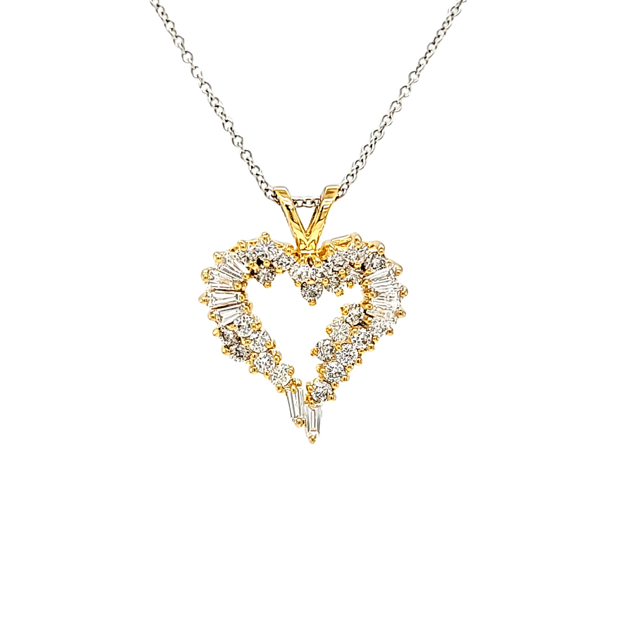 14K Yellow Gold 1 ctw Diamond Heart Charm 51001977 | Shin Brothers*