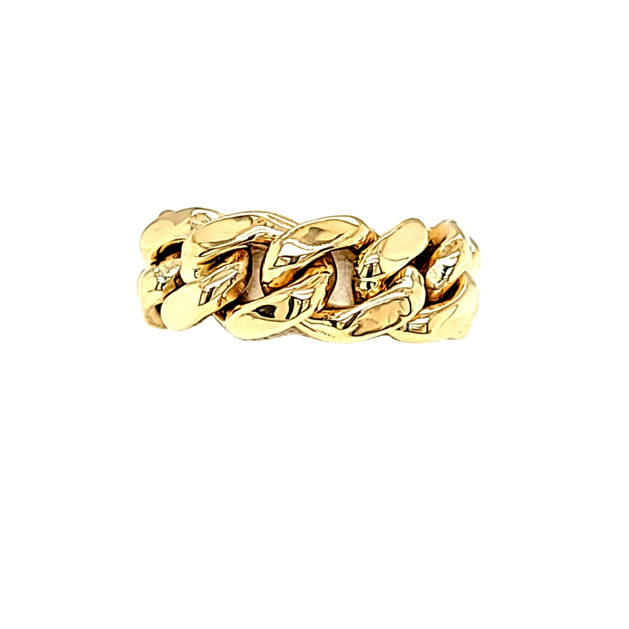 Unique Men's Solid Gold Rings 14k Gold Cuban Link Chain Ring 10017688 |  Shin Brothers*