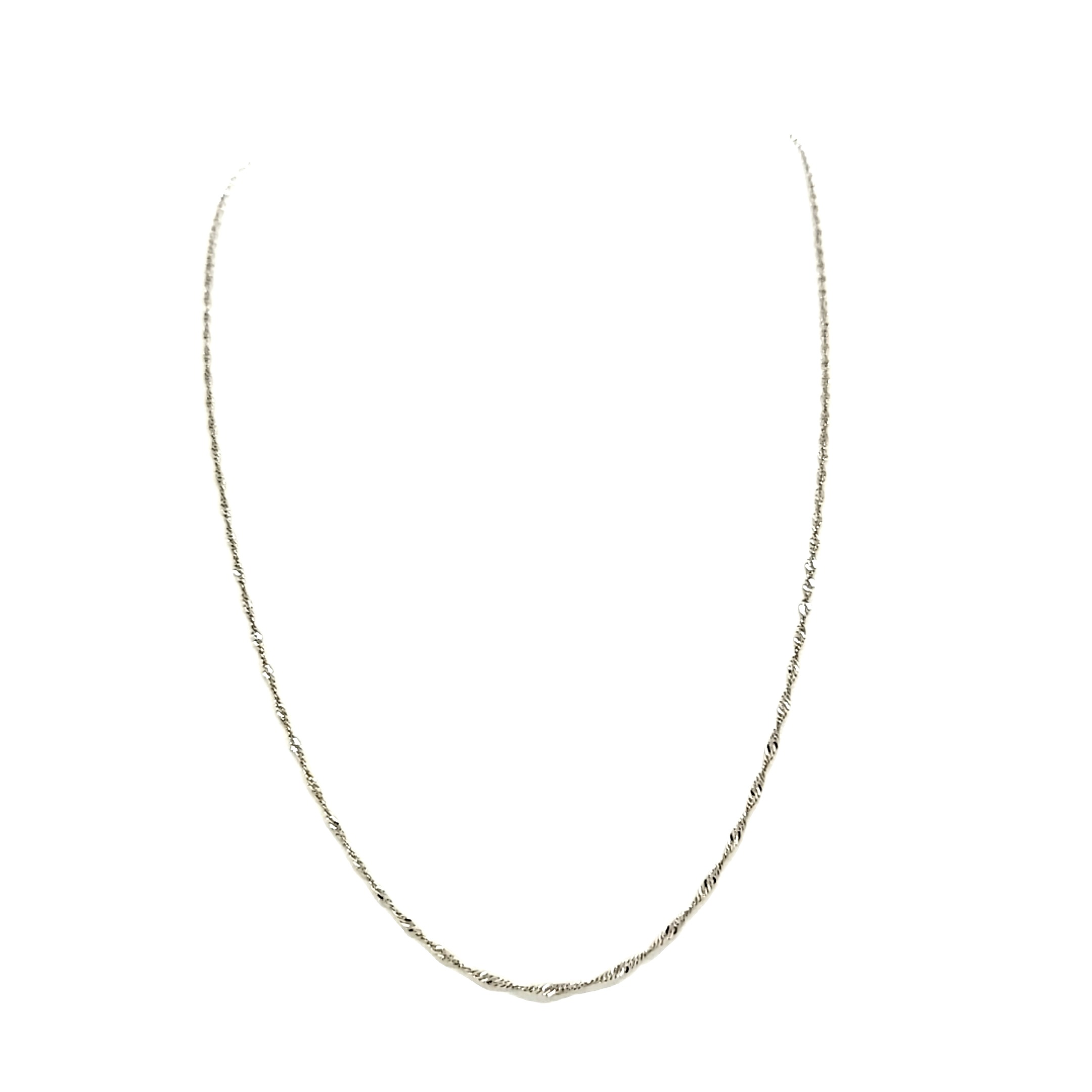 10K White Gold 21" 1mm Singapore Chain 39000236 | Shin Brothers*