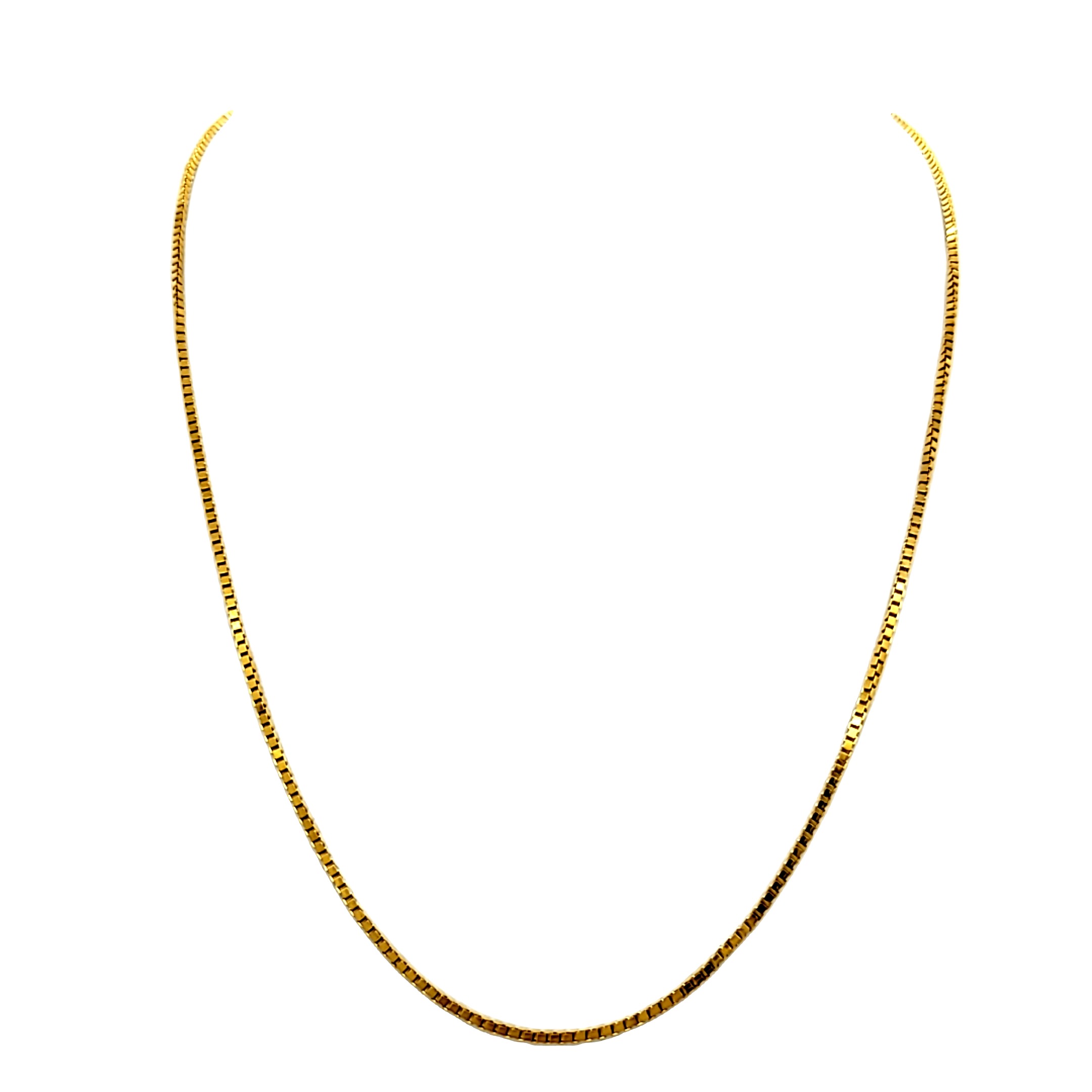 14K Yellow Gold 20" 1mm Box Chain 30004120 | Shin Brothers*