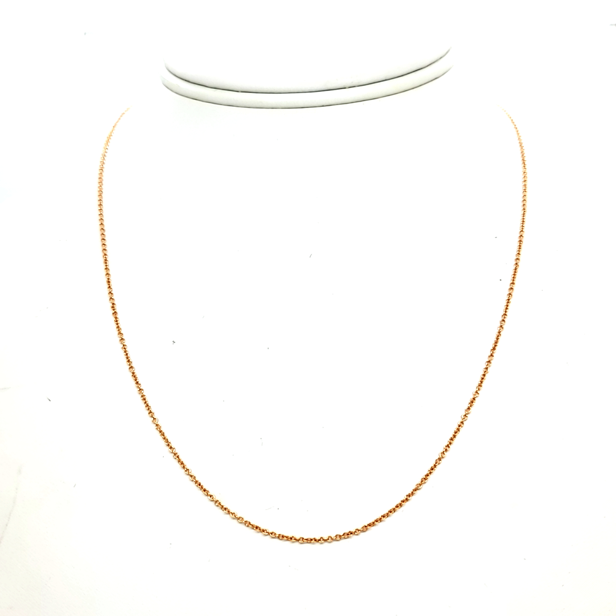 14K Rose Gold 18" 1mm Cable Chain 30004125 | Shin Brothers*