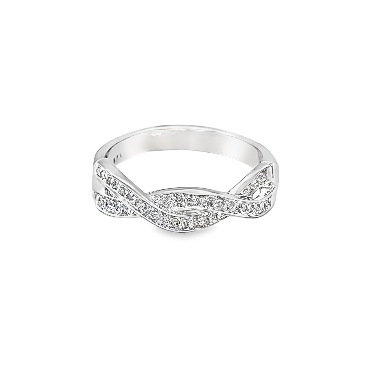 14K White Gold Diamond Twist Band 11006747 | Shin Brothers**