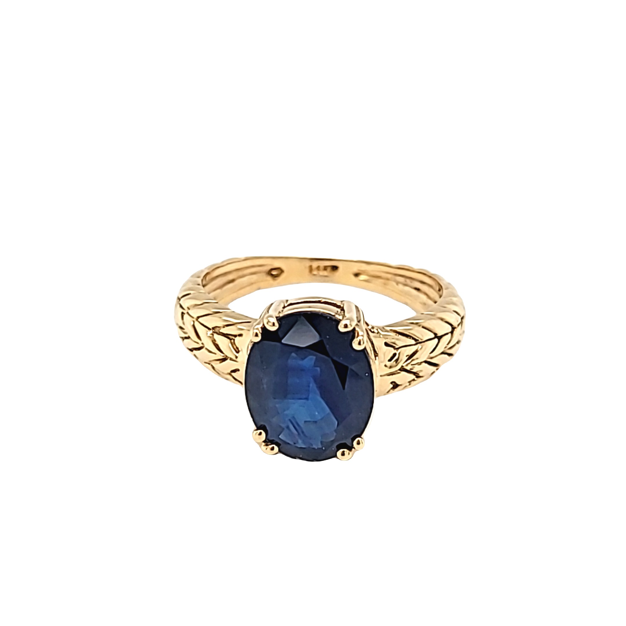 14K Yellow Gold Sapphire Ring 12002961 | Shin Brothers* 14K Yellow Gold Sapphire Ring 12002961 | Shin Brothers*