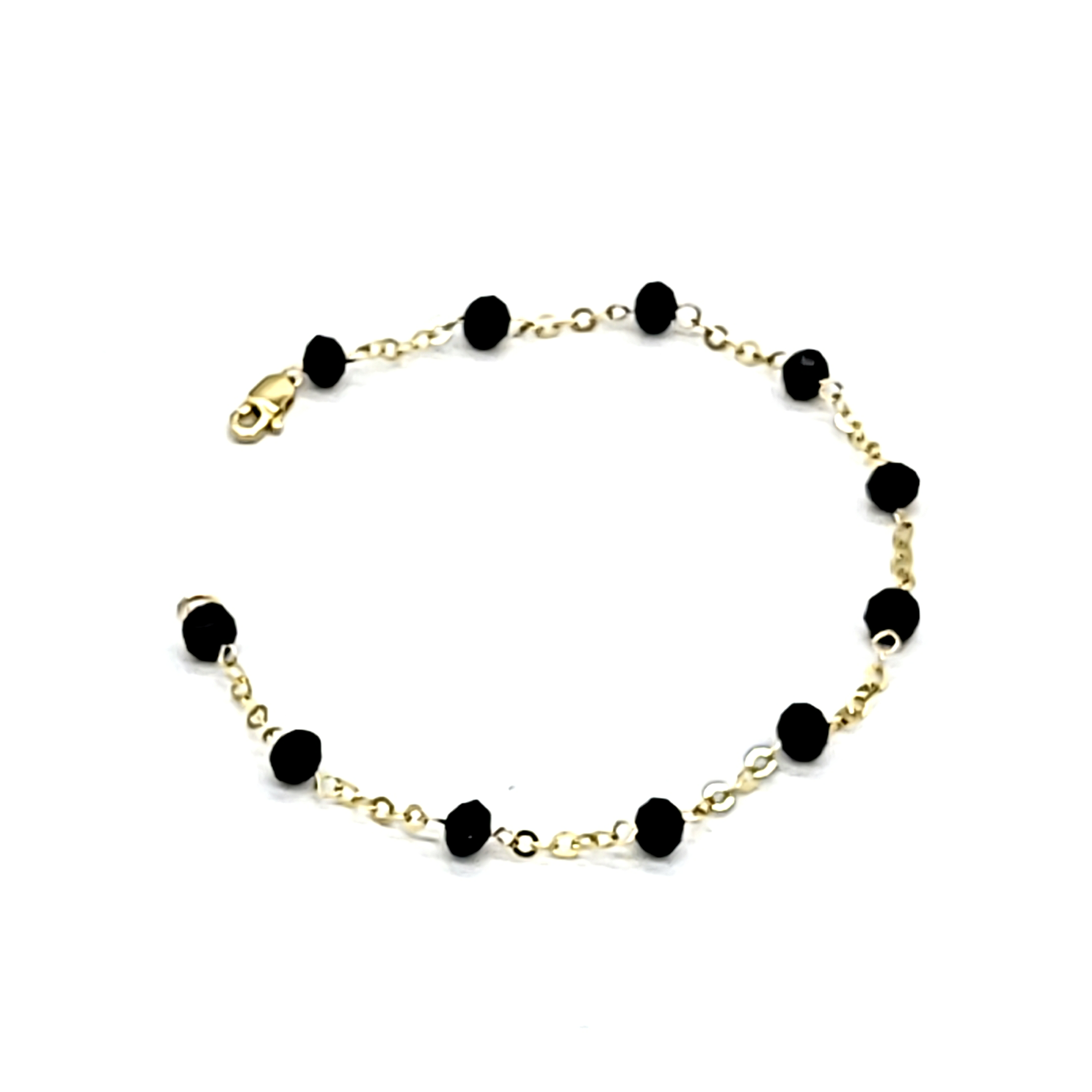 14K Yellow Gold Black Bead Bracelet 22000873 |  Shin Brothers*