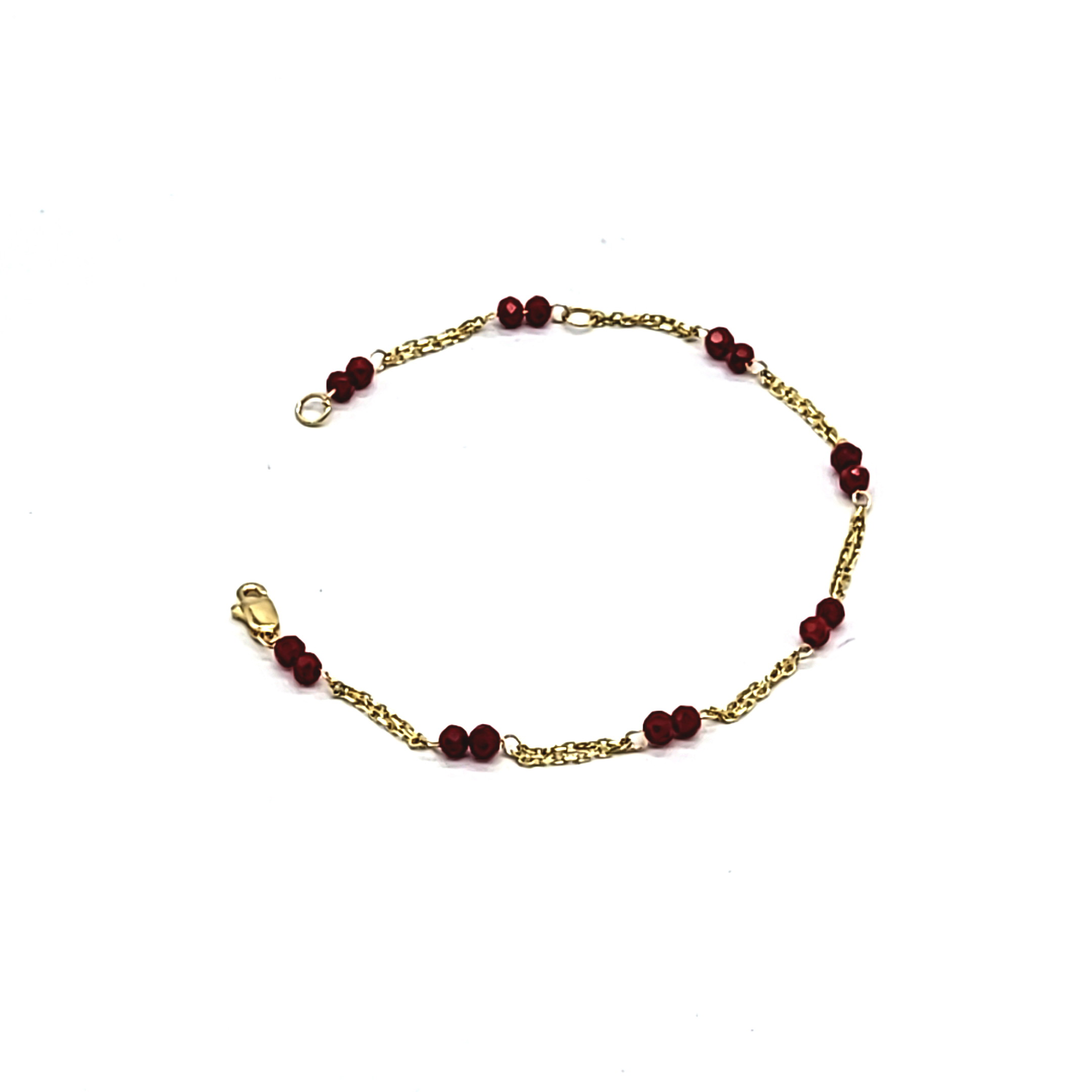 14K Yellow Gold Red Bead Bracelet 22000872 | Shin Brothers* 14K Yellow Gold Red Bead Bracelet 22000872 | Shin Brothers*