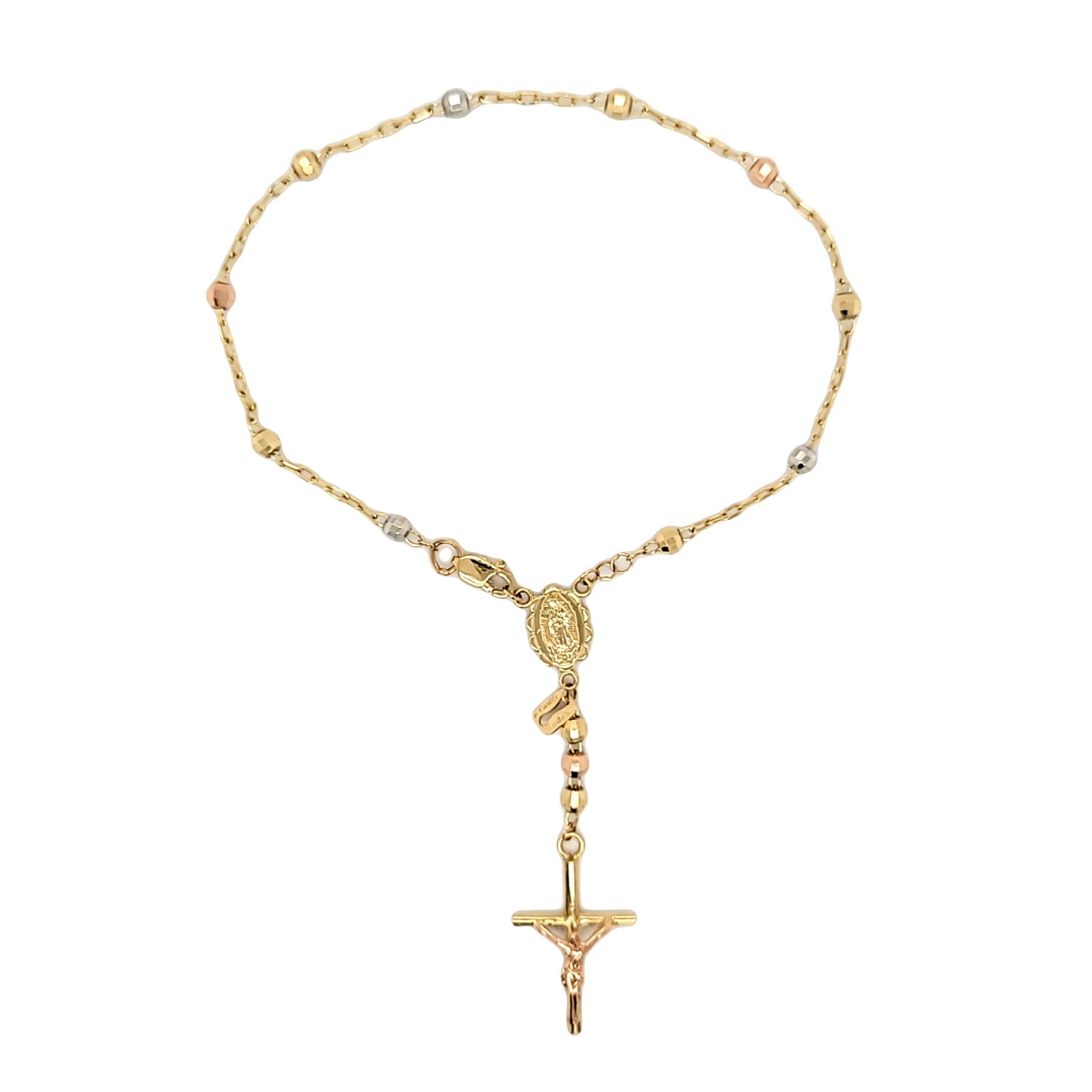 18K Gold Rosary Bracelet with Miraculous Medal | Savelli Religious