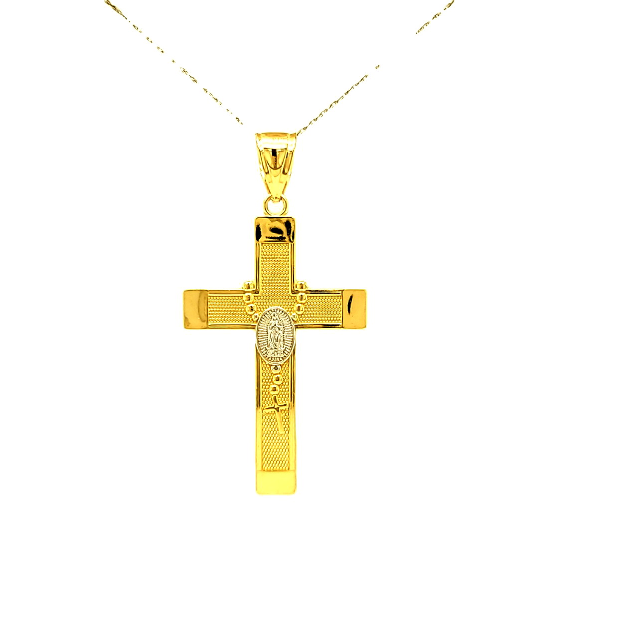 14K Yellow Gold Cross With Medal Charm 50003937 | Shin Brothers*
