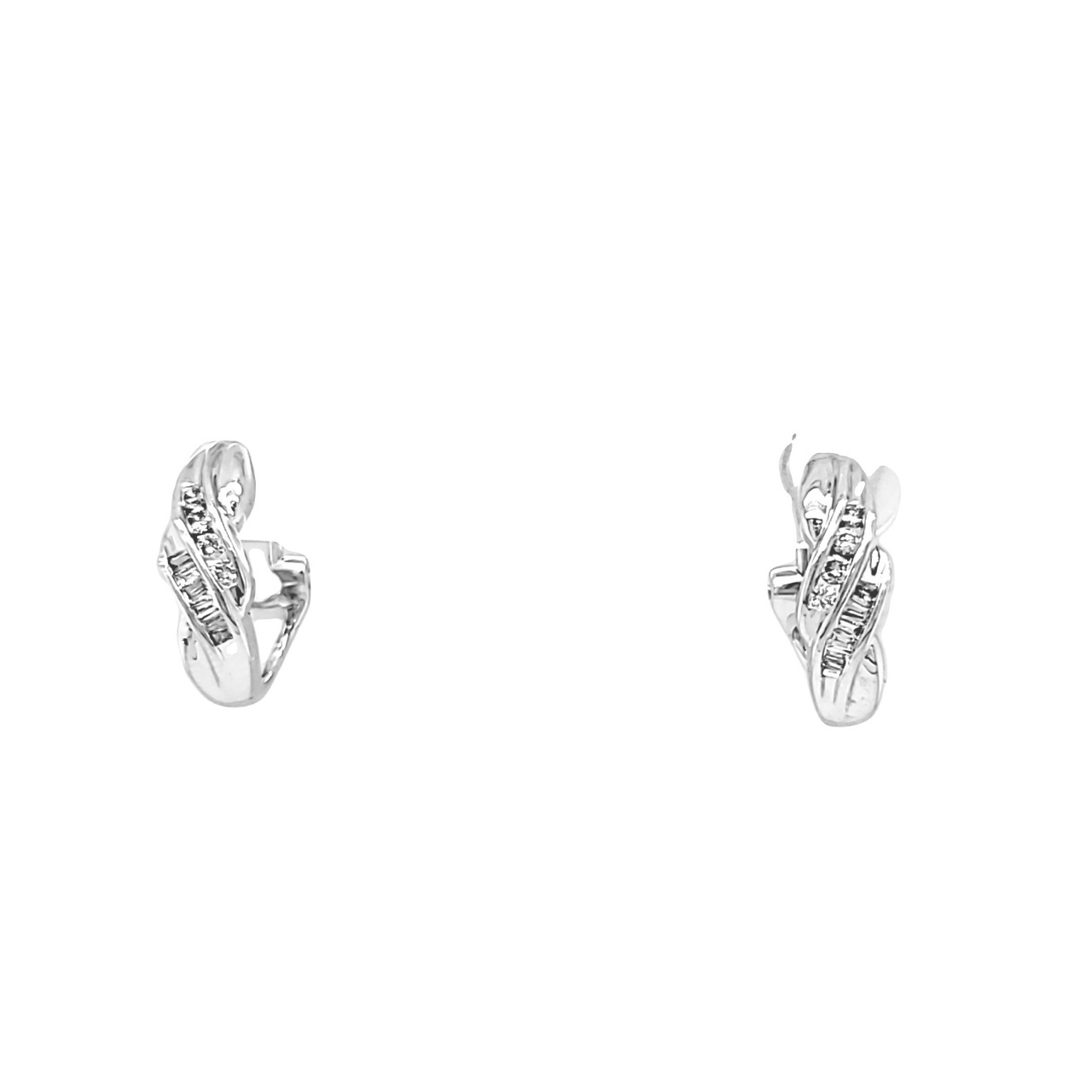 14K White Gold Diamond Omega Back Earrings 41002556 | Shin Brothers*** 14K White Gold Diamond Omega Back Earrings 41002556 | Shin Brothers***