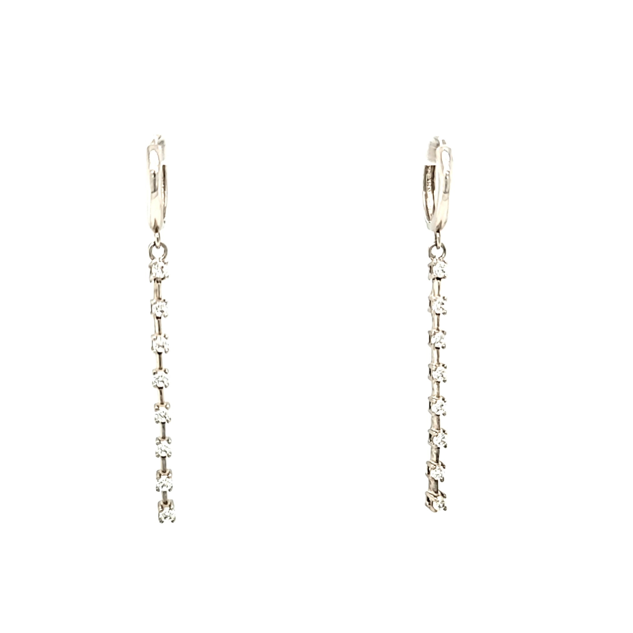 14K White Gold Hanging CZ Earrings 42000287 | Shin Brothers*