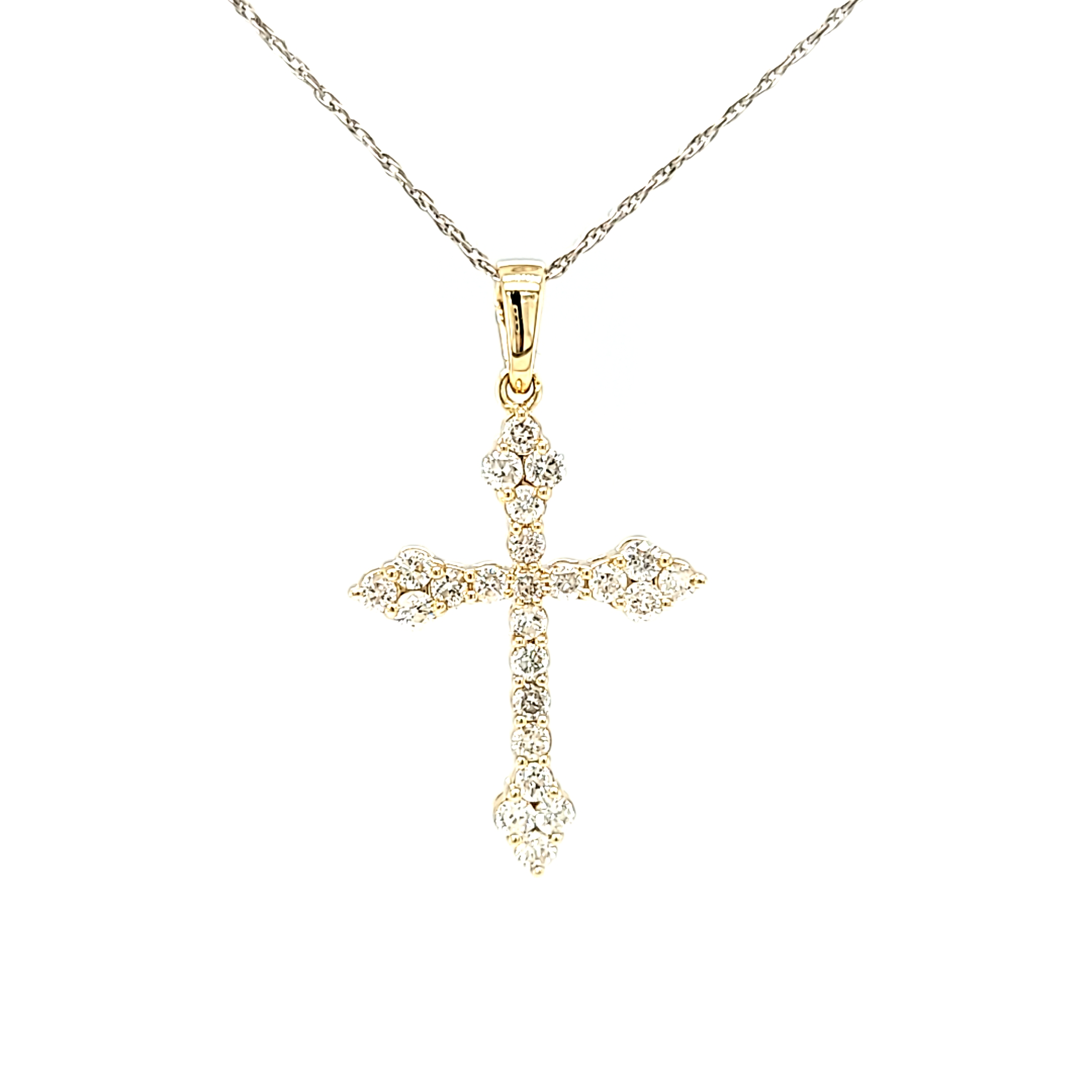 14K Yellow Gold Diamond Cross Charm 51002116 | Shin Brothers*