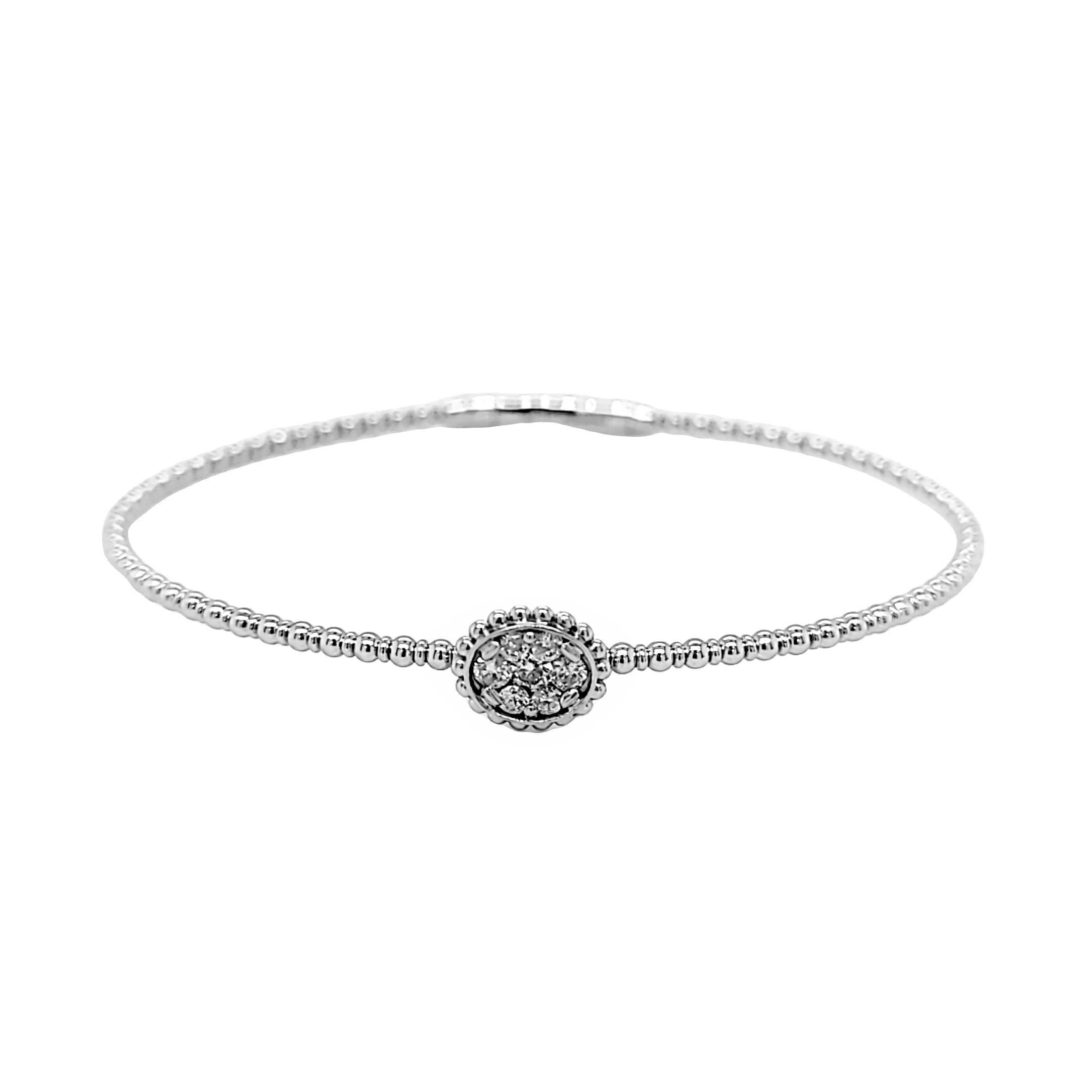 14K White Gold Oval Diamond Flexible Bangle 21000855 | Shin Brothers* 14K White Gold Oval Diamond Flexible Bangle 21000855 | Shin Brothers*