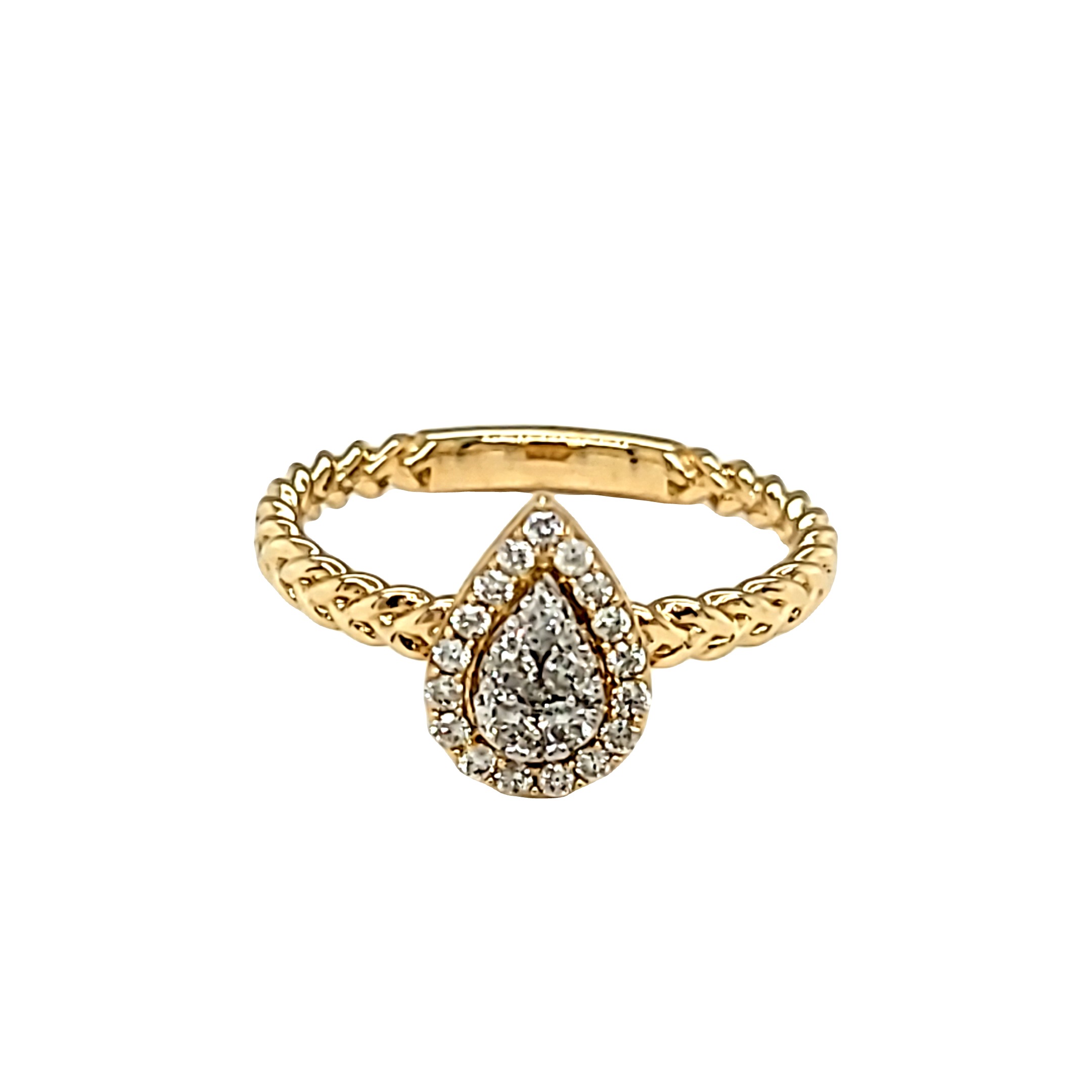 14K Yellow Gold Diamond Teardrop Ring 11006791 | Shin Brothers* 14K Yellow Gold Diamond Teardrop Ring 11006791 | Shin Brothers*