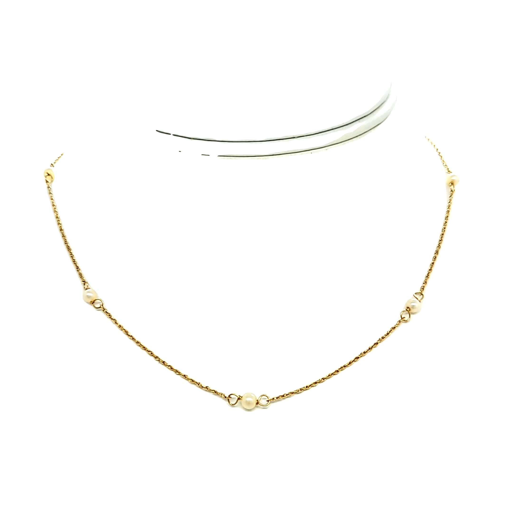 14K Yellow Gold Pearl By The Yard Necklace 32000683 | Shin Brothers* 14K Yellow Gold Pearl By The Yard Necklace 32000683 | Shin Brothers*