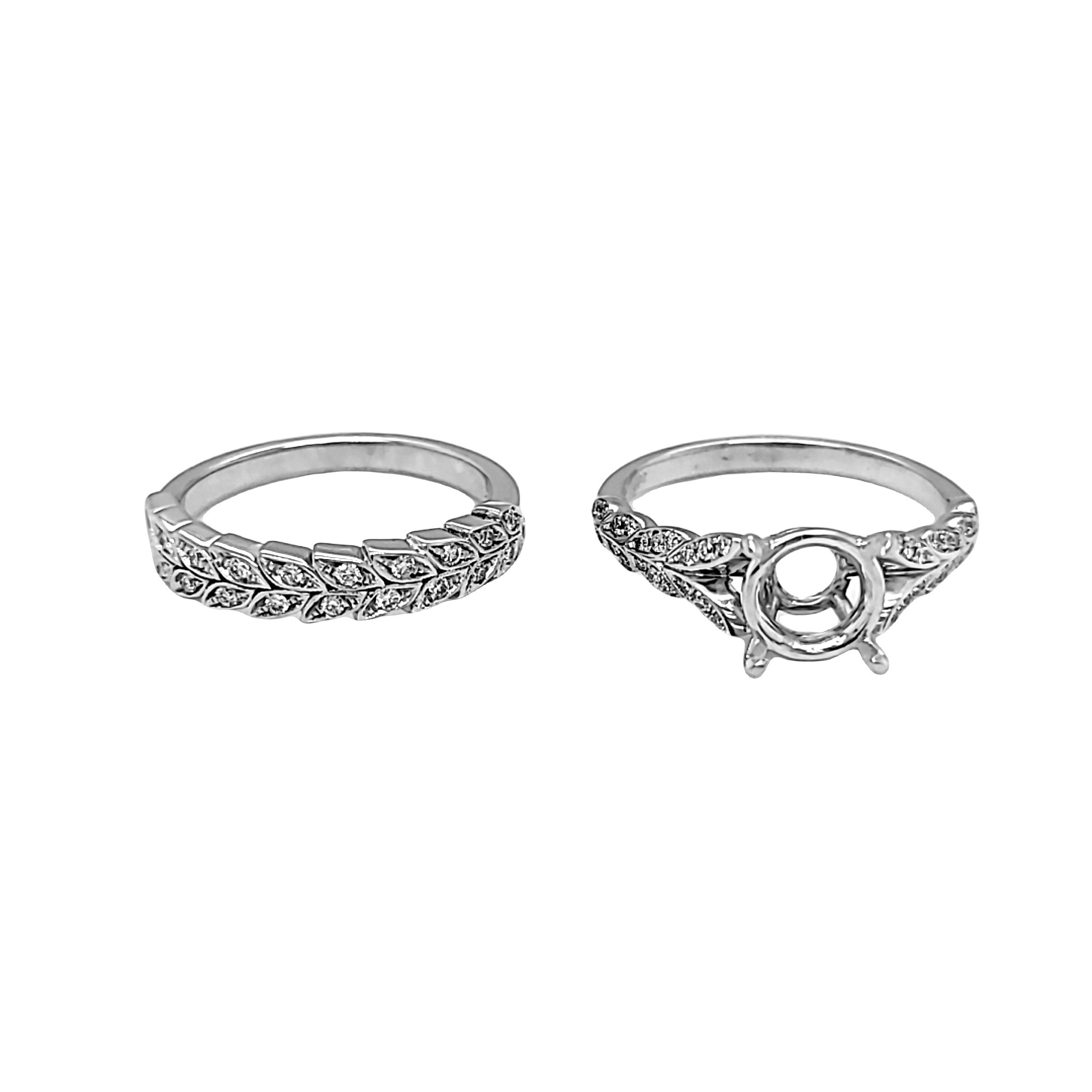 14K White Gold Diamond Band/Setting Bridal Set 11006798 | Shin Brothers*