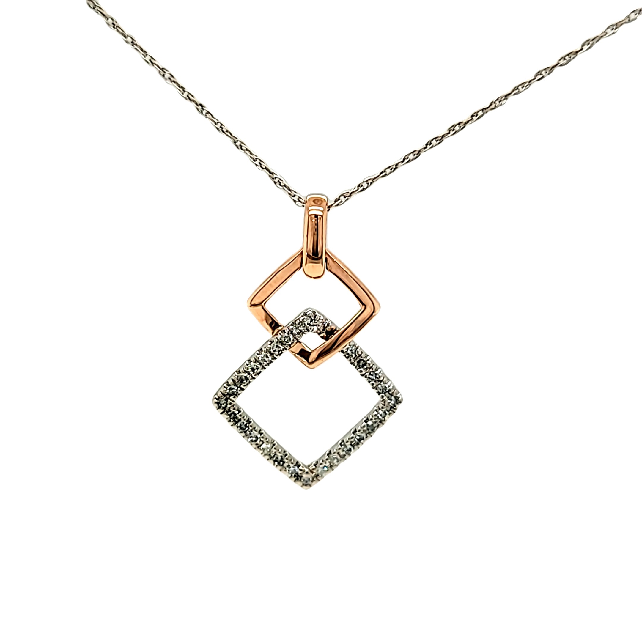 10K Two Tone Gold Diamond Square Link Charm 59000241 | Shin Brothers* 10K Two Tone Gold Diamond Square Link Charm 59000241 | Shin Brothers*