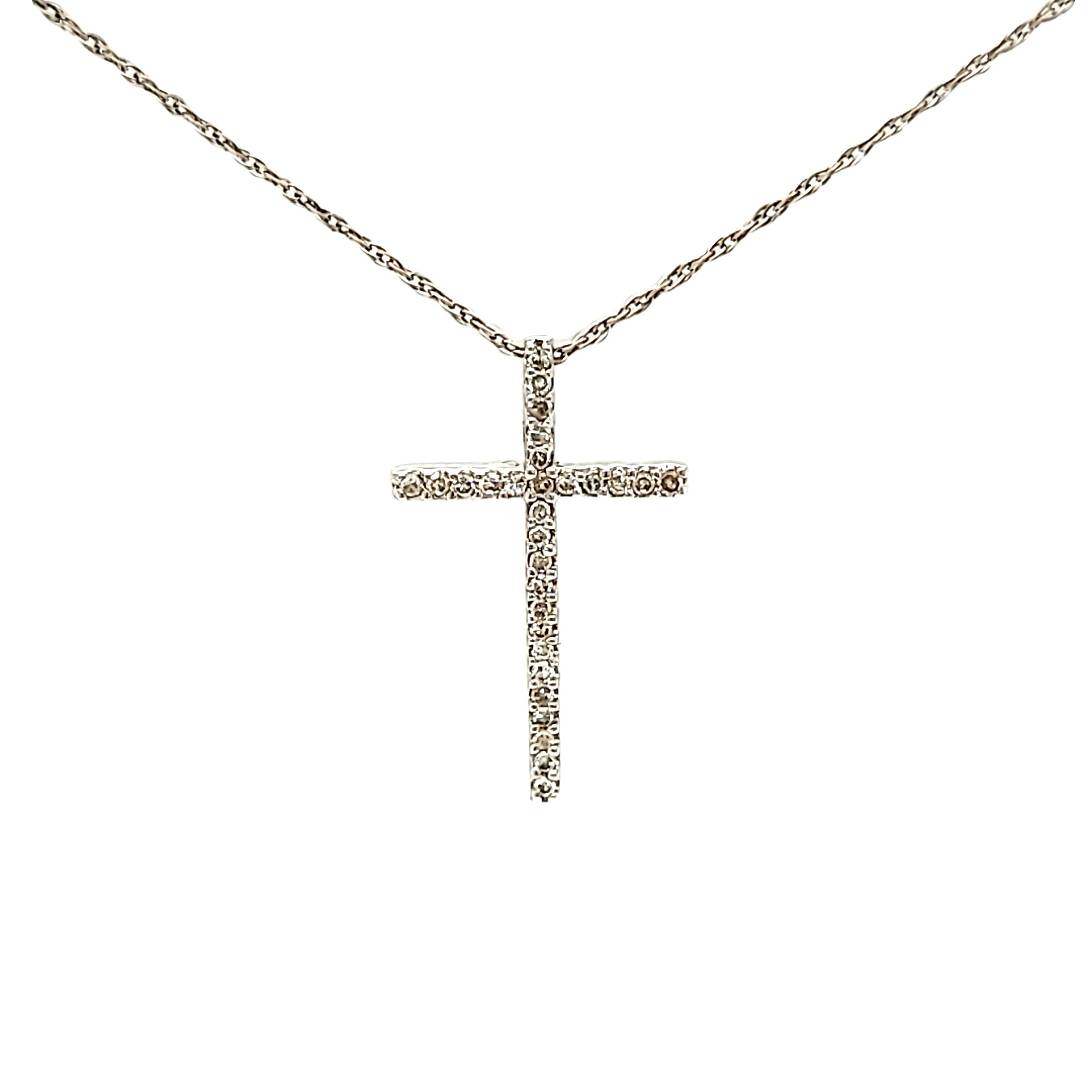 14K White Gold Diamond Cross Charm 51002008 | Shin Brothers*