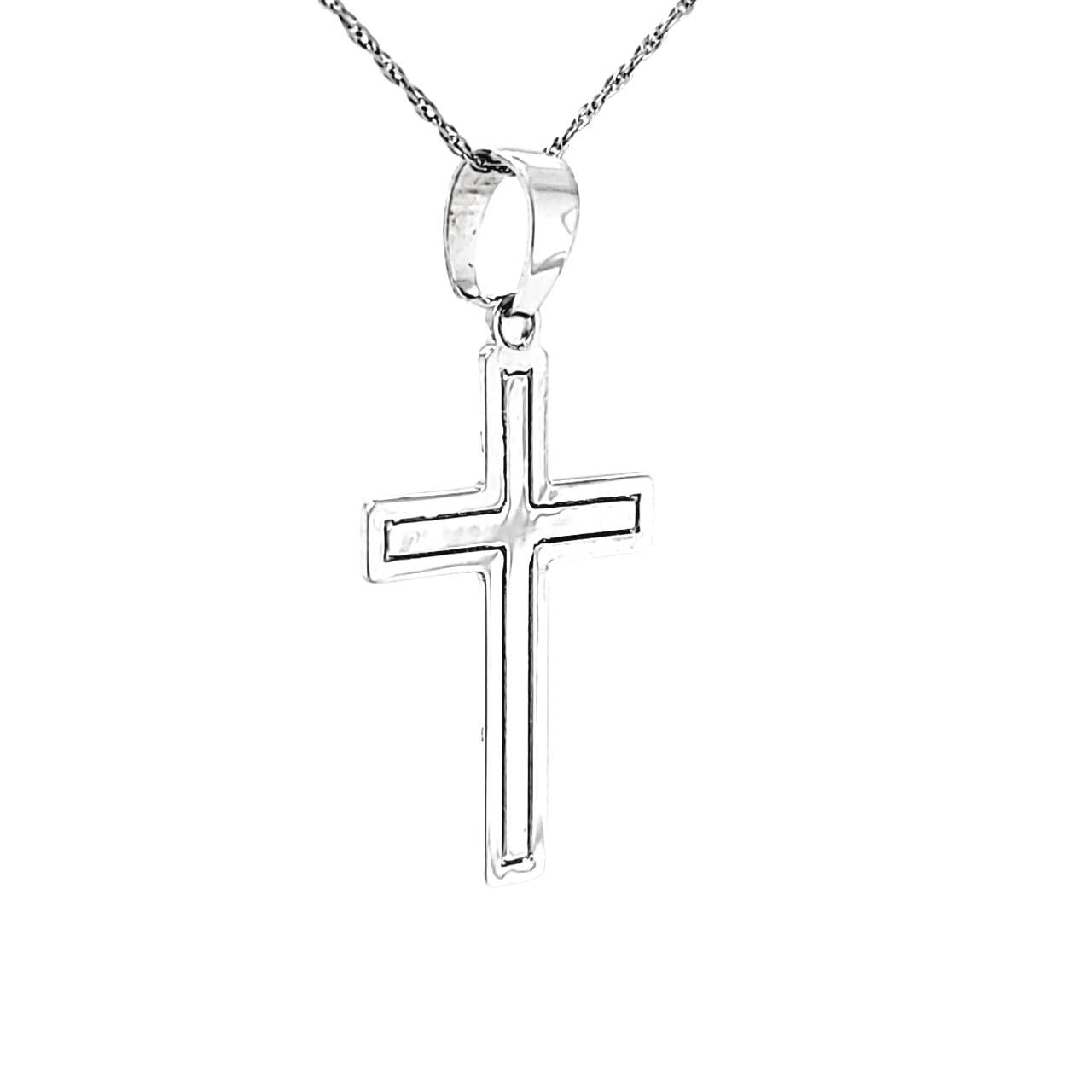 14K White Gold Cross Charm 50003765 | Shin Brothers* 14K White Gold Cross Charm 50003765 | Shin Brothers*