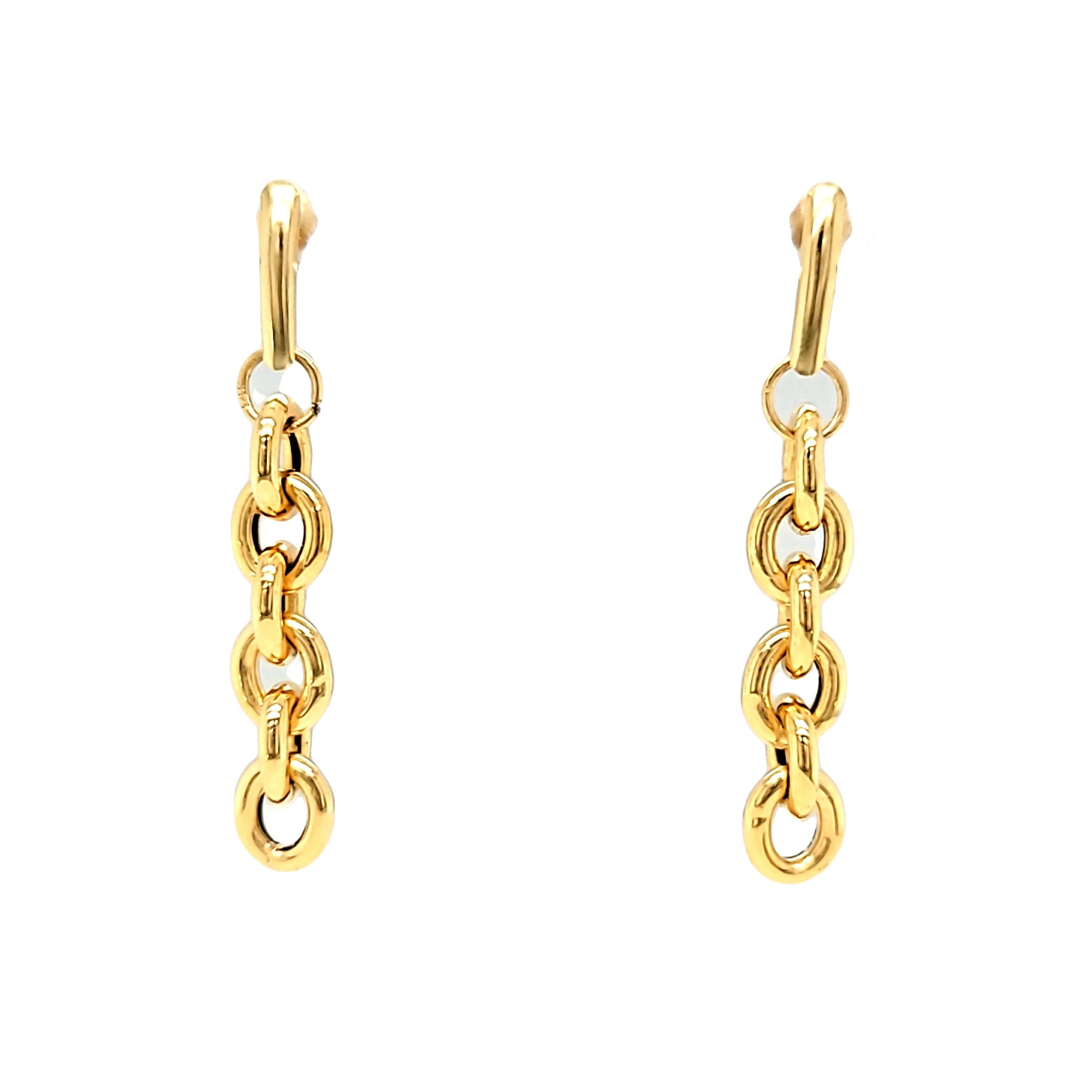 14K Yellow Gold Hanging Rolo Link Earrings 40003028 | Shin Brothers*