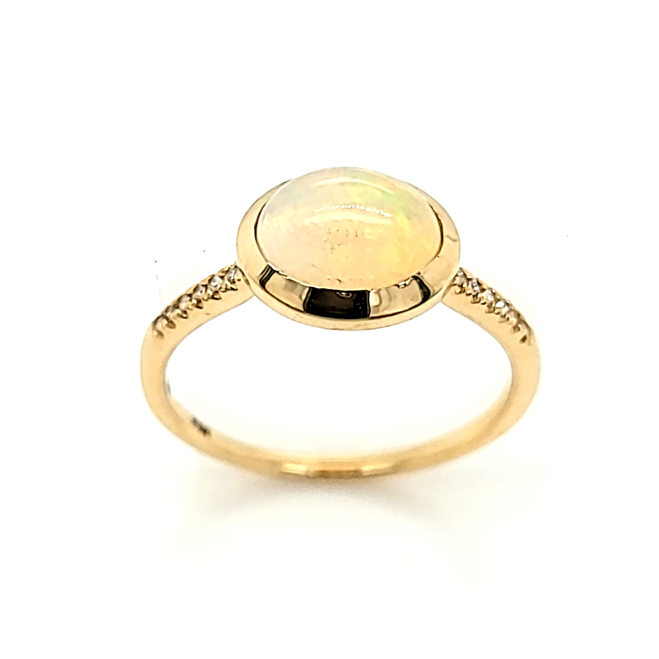 14K Yellow Gold Opal with Diamond Accents Ring 12002987 | Shin Brothers* 14K Yellow Gold Opal with Diamond Accents Ring 12002987 | Shin Brothers*