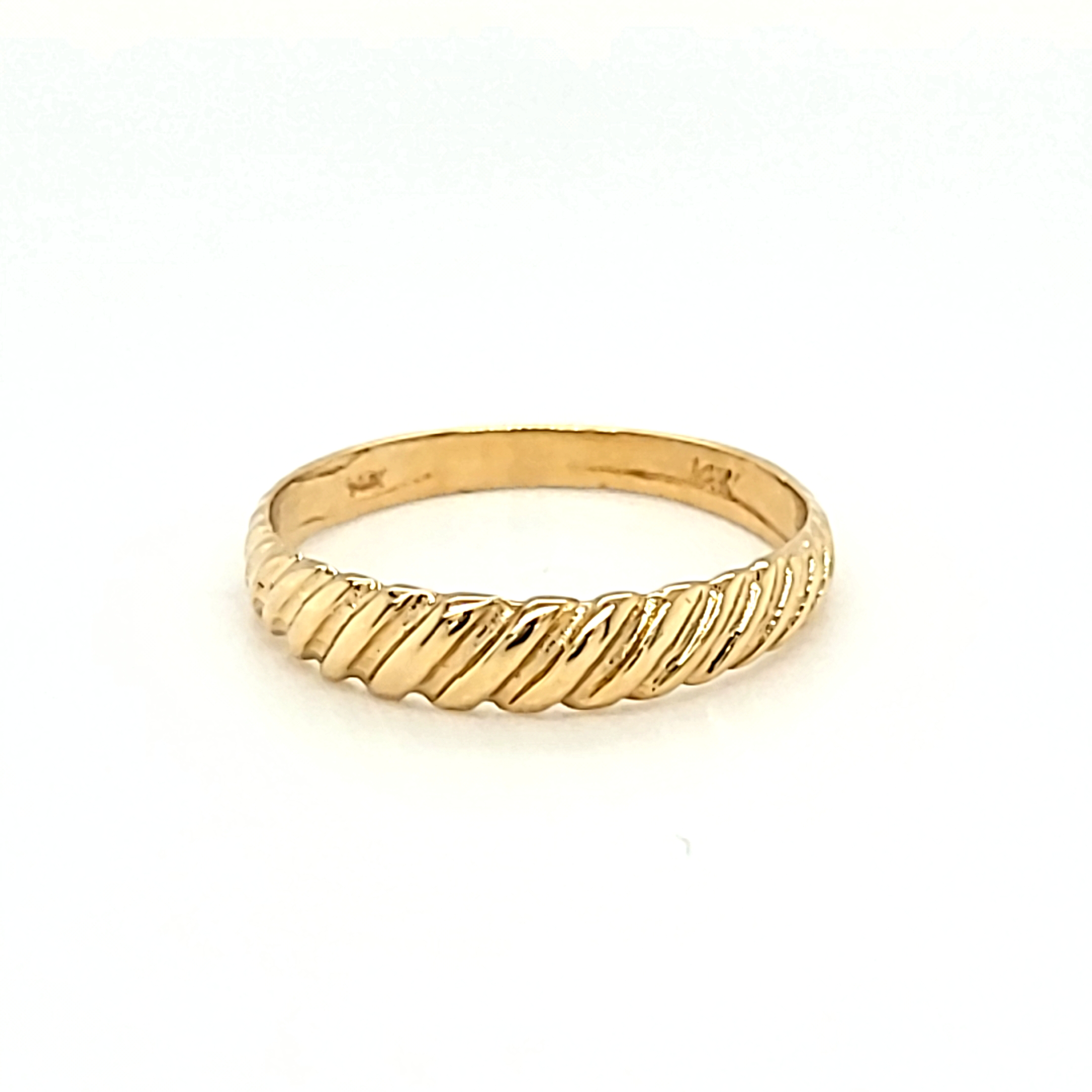 14K Yellow Gold Textured Wave Band 10017735 | Shin Brothers*