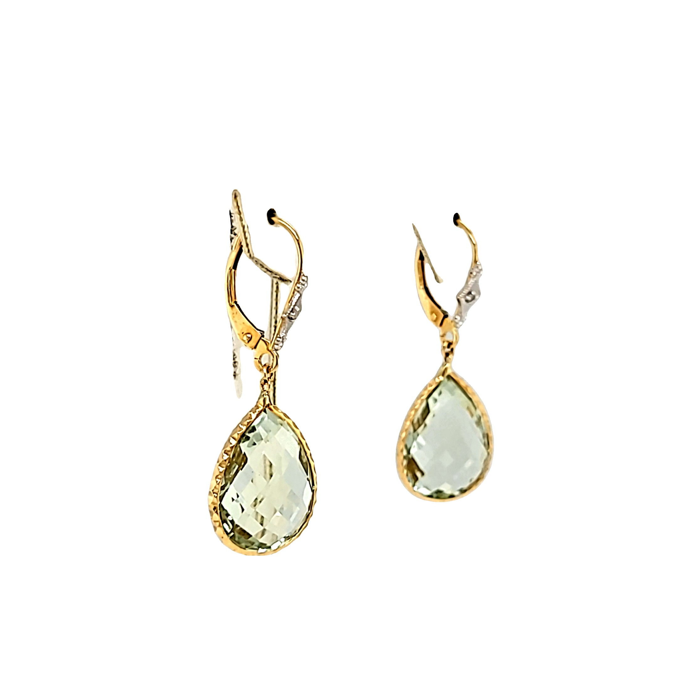 14K Yellow Gold Green Garnet Lever Back Earrings 42003318 | Shin Brothers* 14K Yellow Gold Green Garnet Lever Back Earrings 42003318 | Shin Brothers*