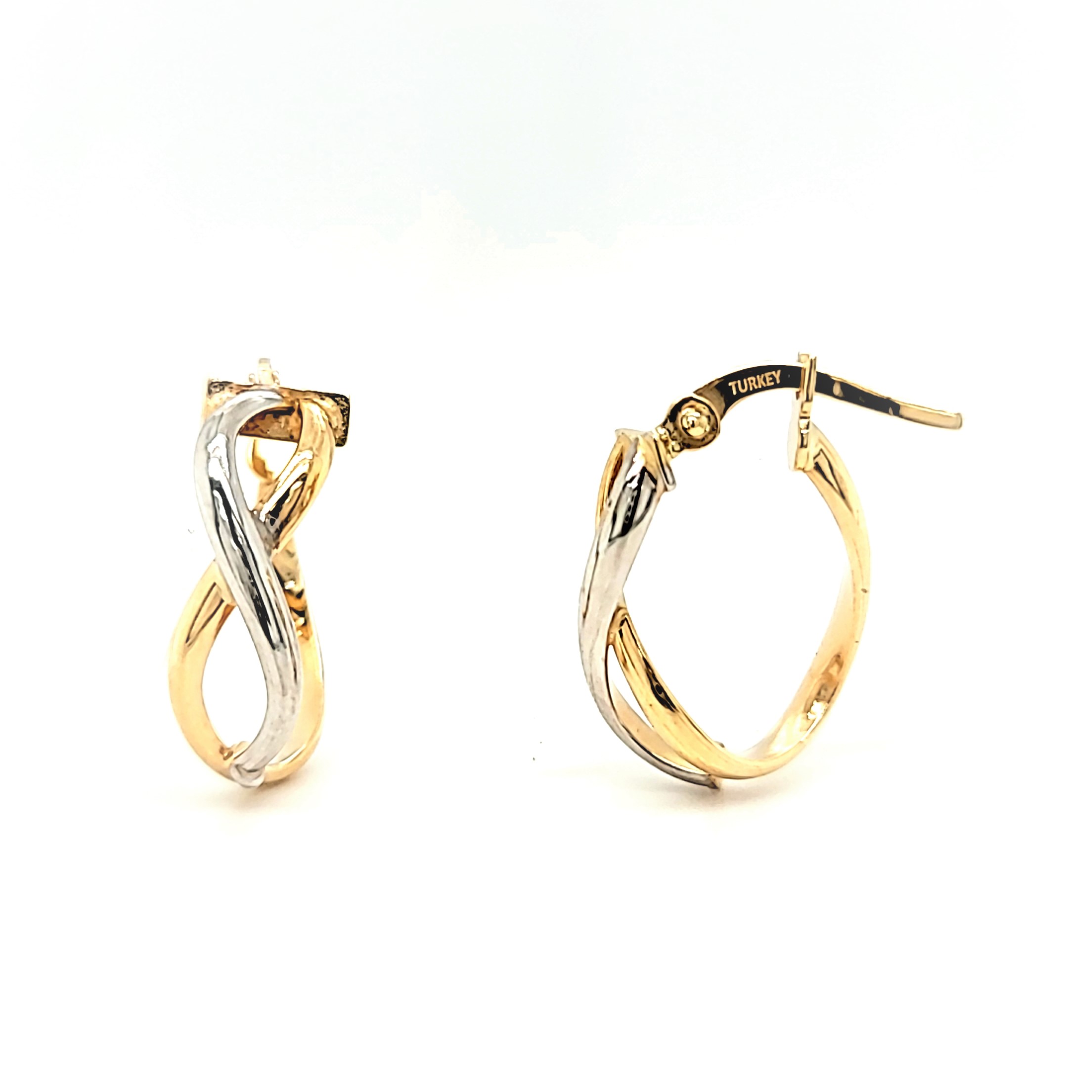 14K Two Tone Gold Infinity Earrings 40003069 | Shin Brothers*