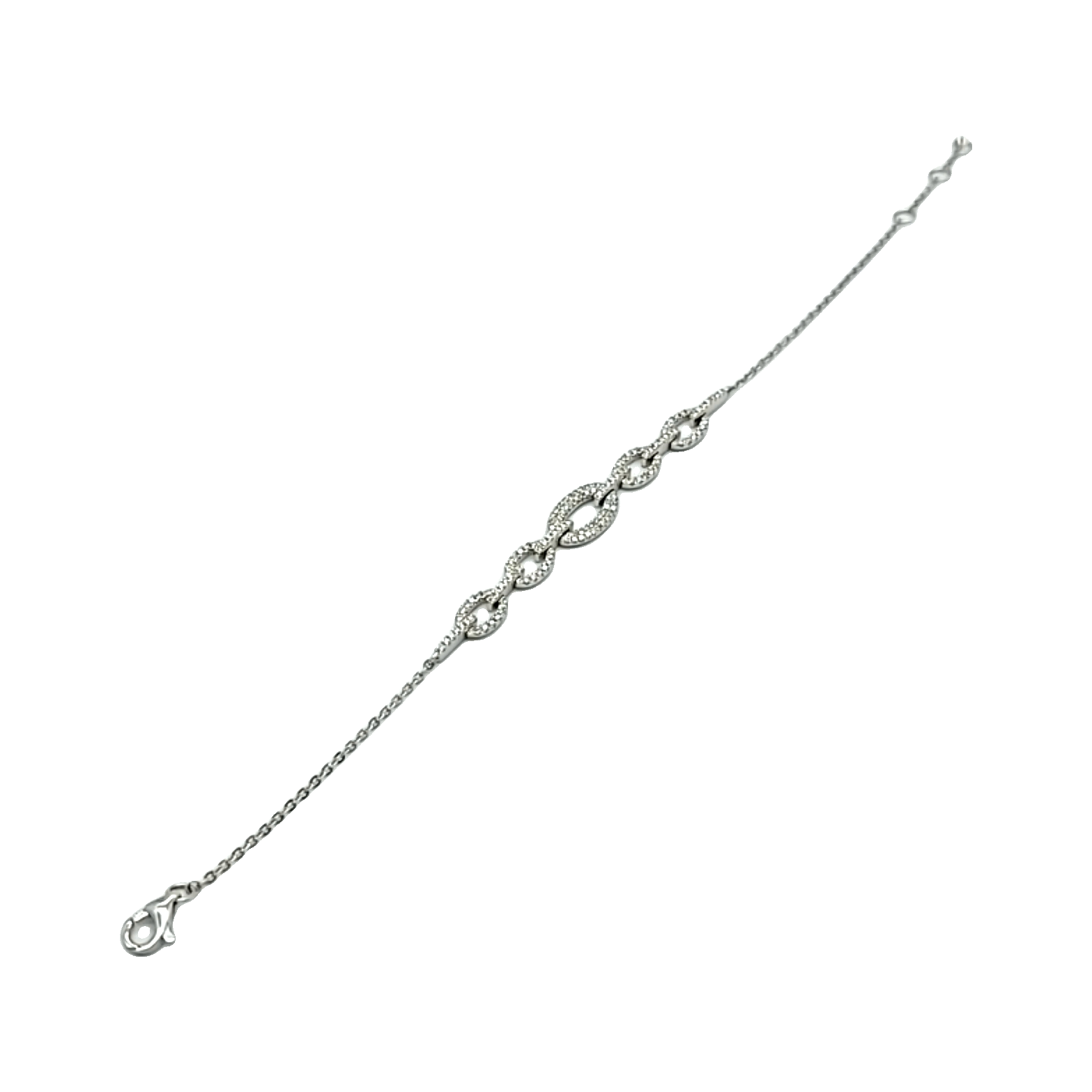 14K White Gold Diamond Open Link Bracelet 21000873 | Shin Brothers* 14K White Gold Diamond Open Link Bracelet 21000873 | Shin Brothers*