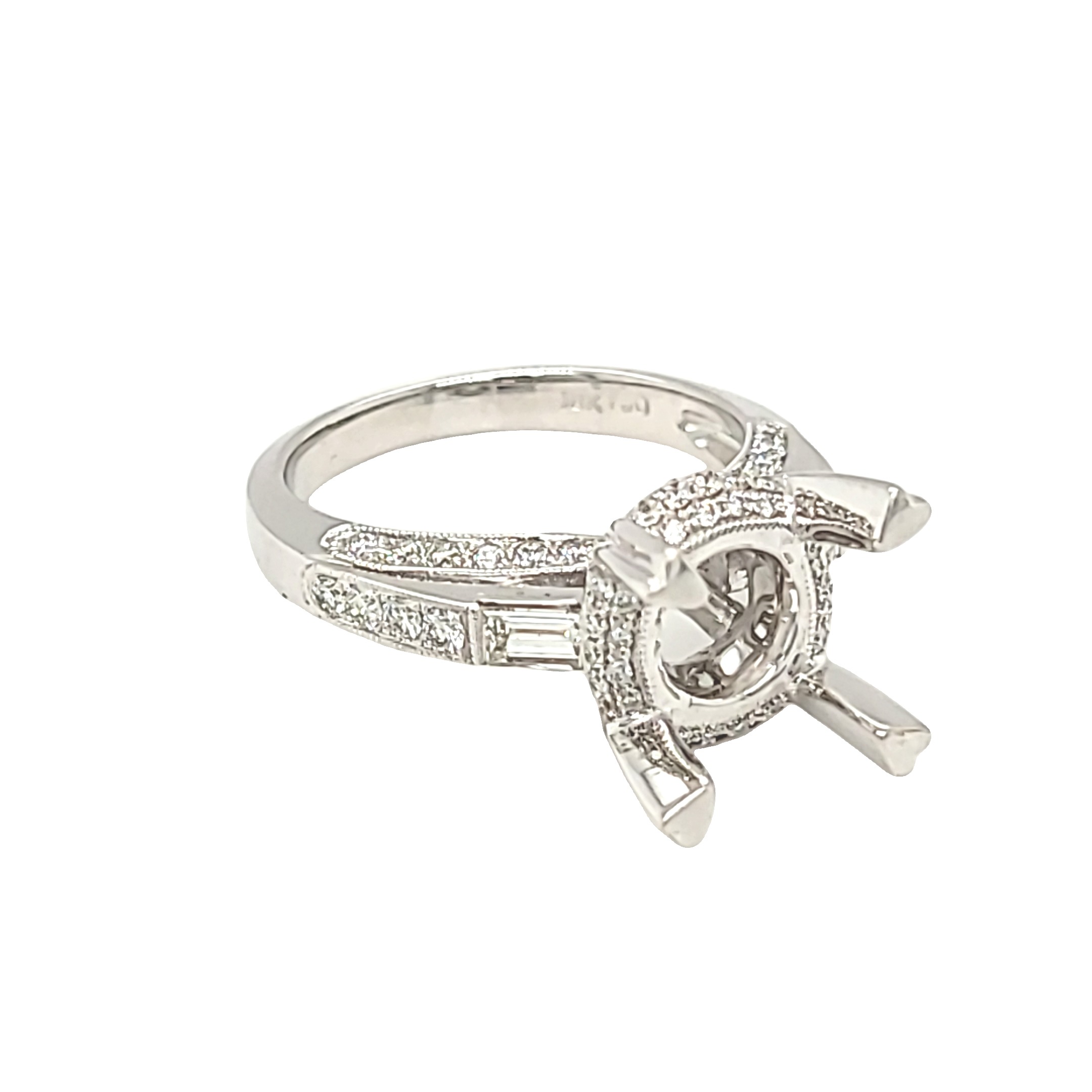 18K White Gold Diamond Engagement Ring Double Prong Setting 11006847 | Shin Brothers* 18K White Gold Diamond Engagement Ring Double Prong Setting 11006847 | Shin Brothers*