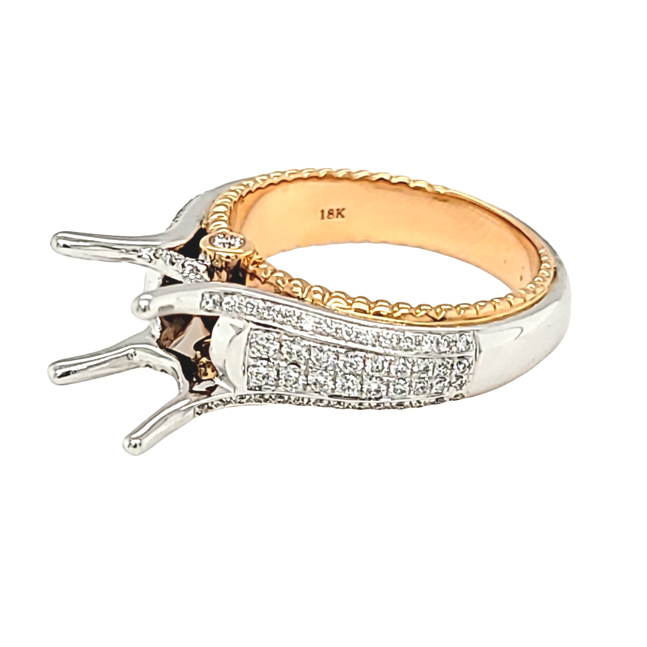 18K Yellow and White Gold Diamond Engagement Ring Setting 11006856 | Shin Brothers* 18K Yellow and White Gold Diamond Engagement Ring Setting 11006856 | Shin Brothers*