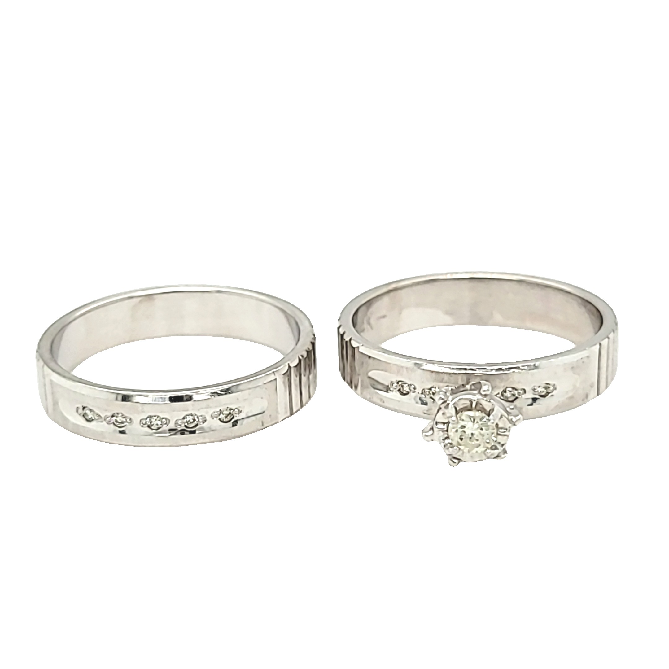 14K White Gold Diamond 2-Piece Engagement Ring Set 11003482 | Shin Brothers** 14K White Gold Diamond 2-Piece Engagement Ring Set 11003482 | Shin Brothers**
