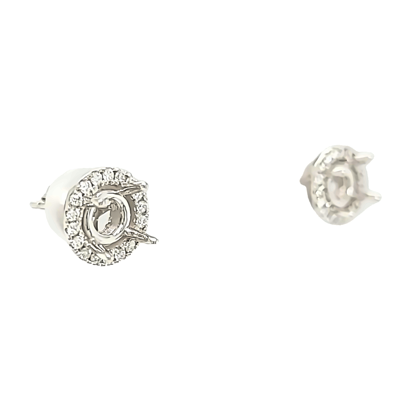 14K White Gold Open Setting Diamond Stud Earrings 41002611 | Shin Brothers*