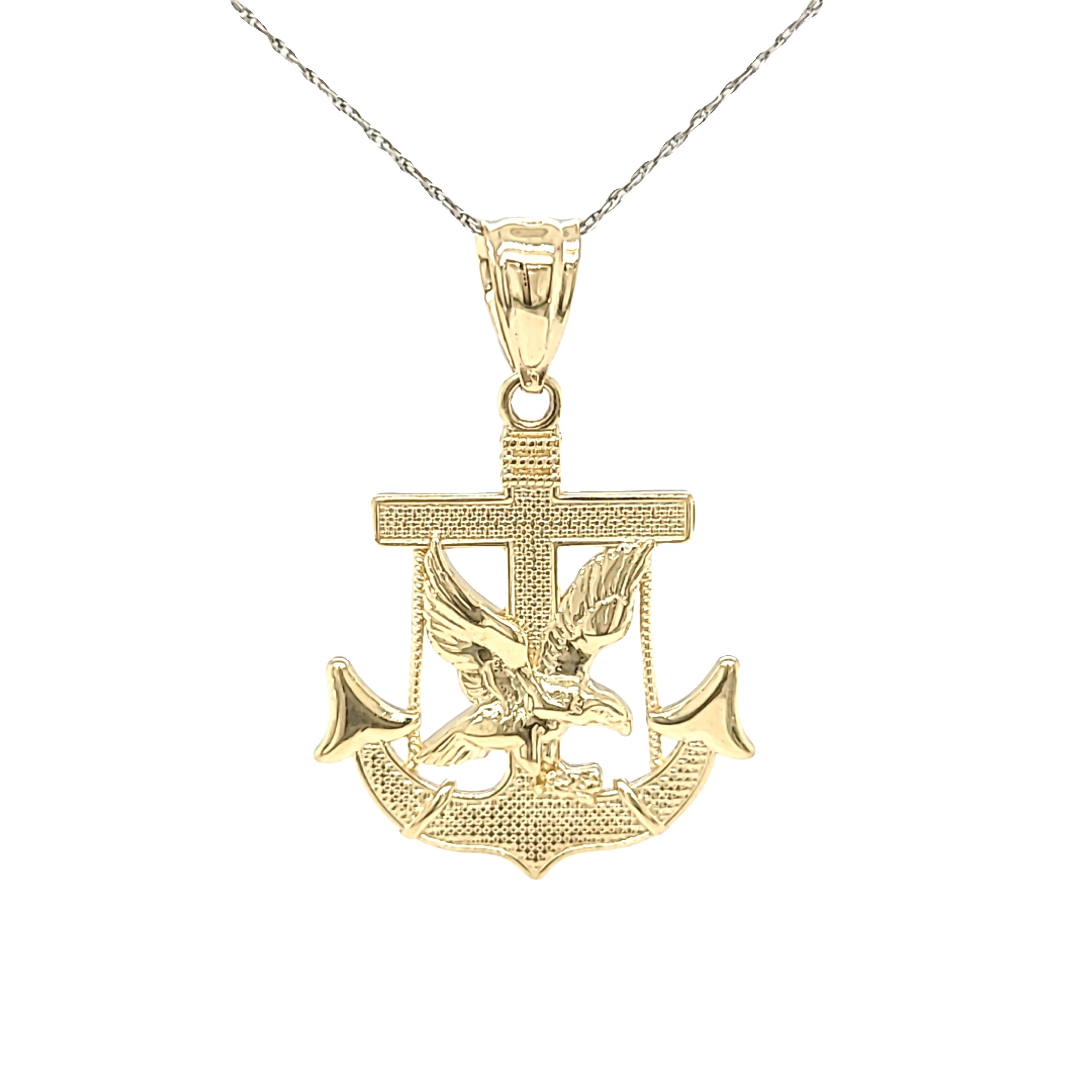 Men's Eagle Anchor Charm Pendant Necklace