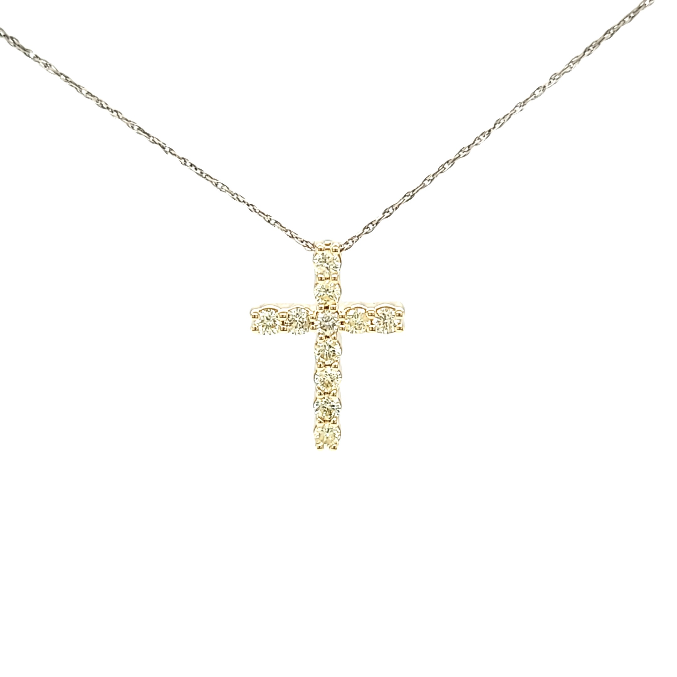 14K Yellow Gold Diamond Cross Charm 51002141 | Shin Brothers*