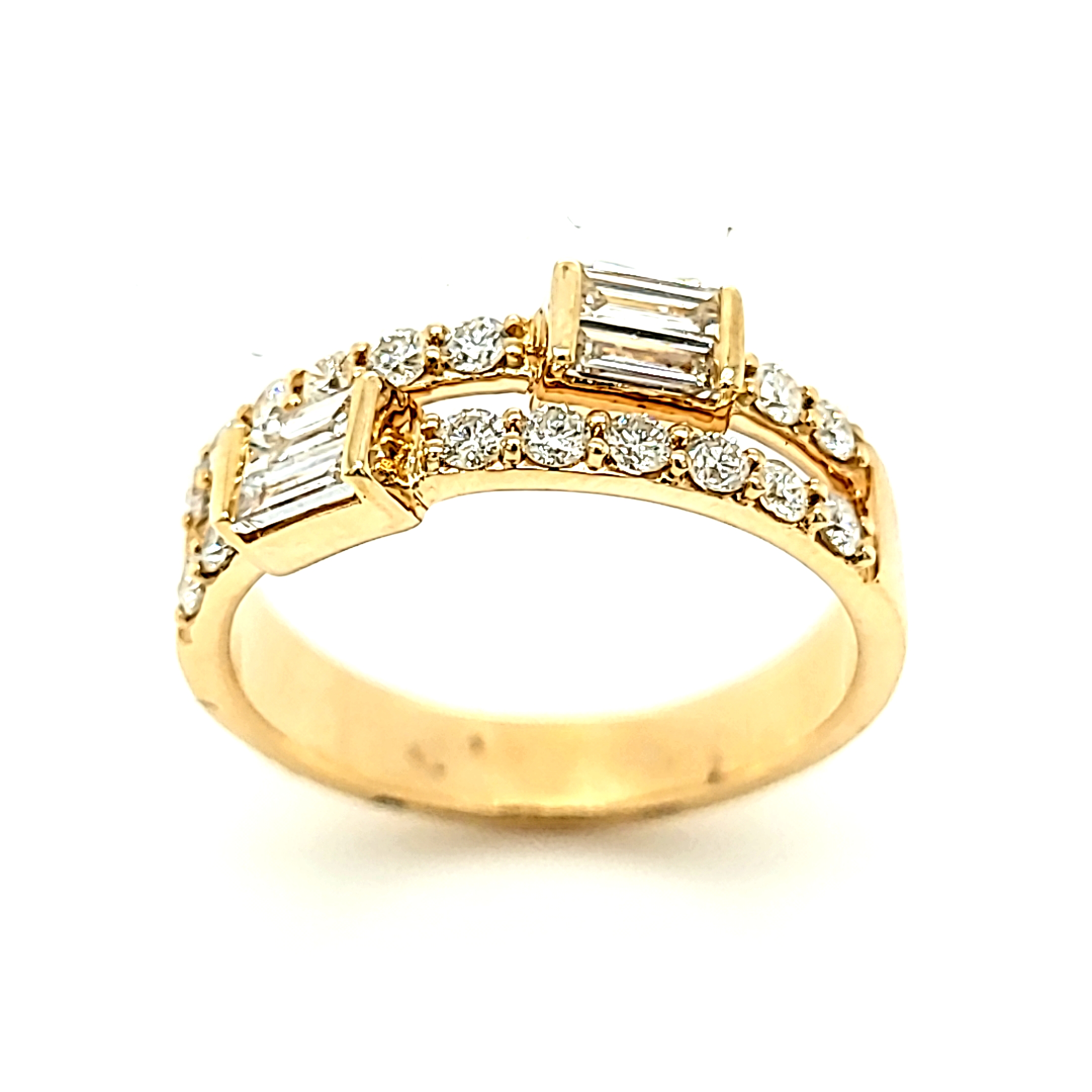 14K Yellow Gold Double Row Diamond Band 11006827 | Shin Brothers* 14K Yellow Gold Double Row Diamond Band 11006827 | Shin Brothers*