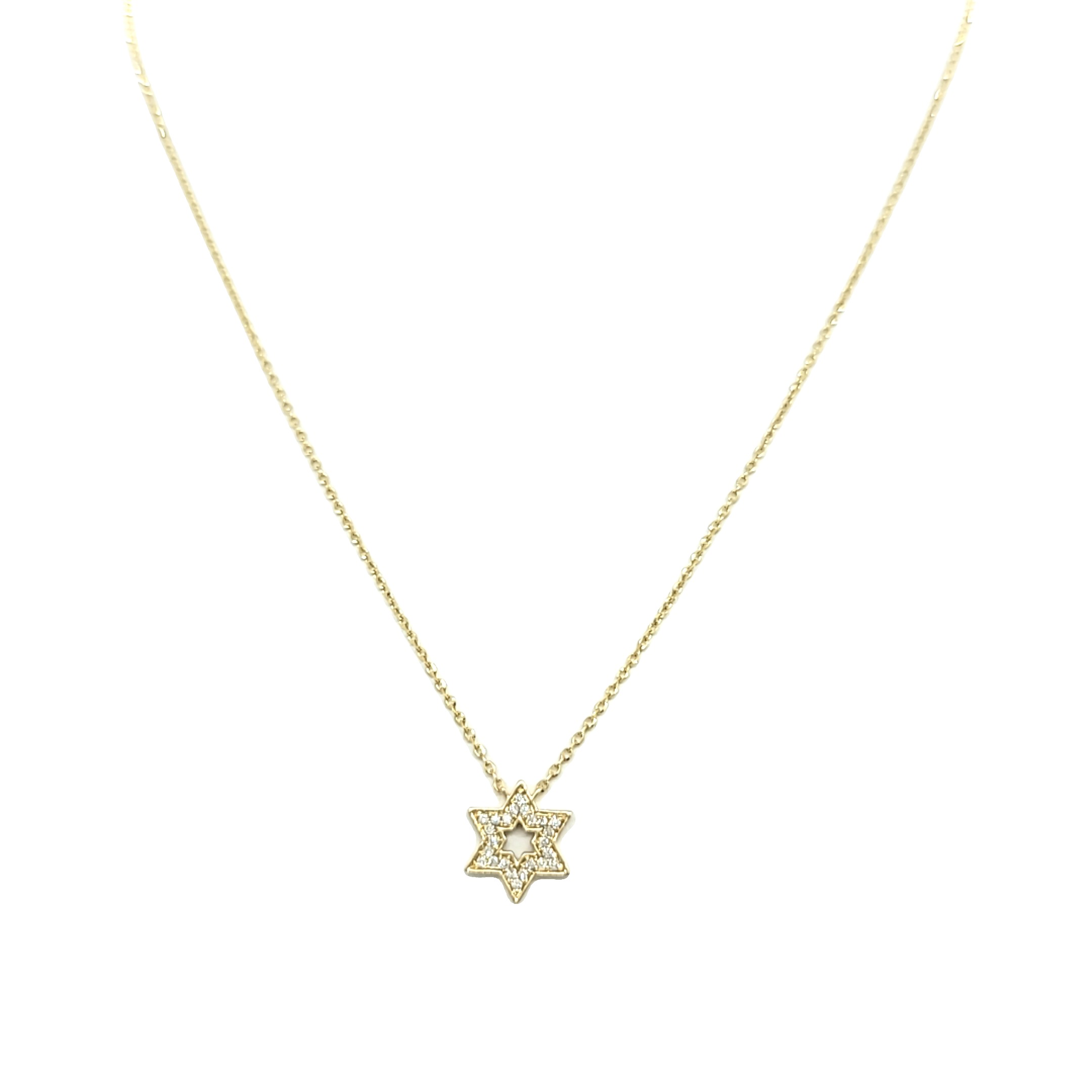 14K Yellow Gold Diamond Star of David Necklace 31001152 | Shin Brothers* 14K Yellow Gold Diamond Star of David Necklace 31001152 | Shin Brothers*