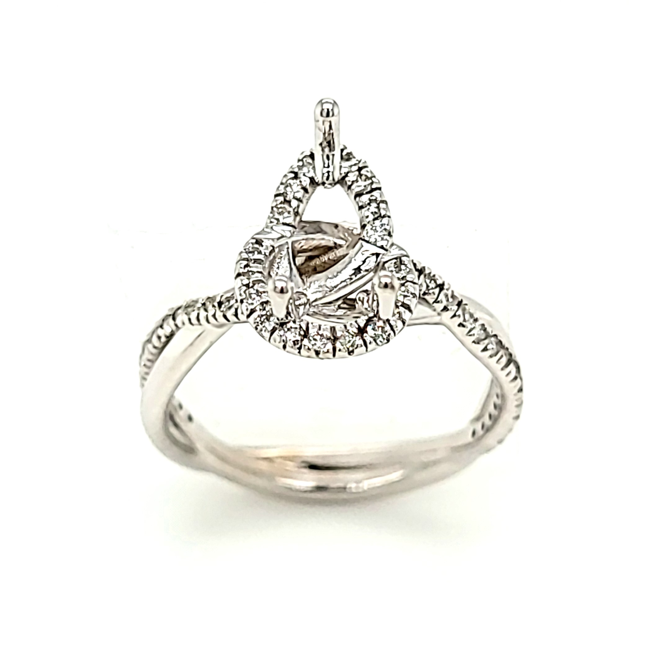 14K White Gold Diamond Pear Engagement Ring Setting 11006867 | Shin Brothers* 14K White Gold Diamond Pear Engagement Ring Setting 11006867 | Shin Brothers*