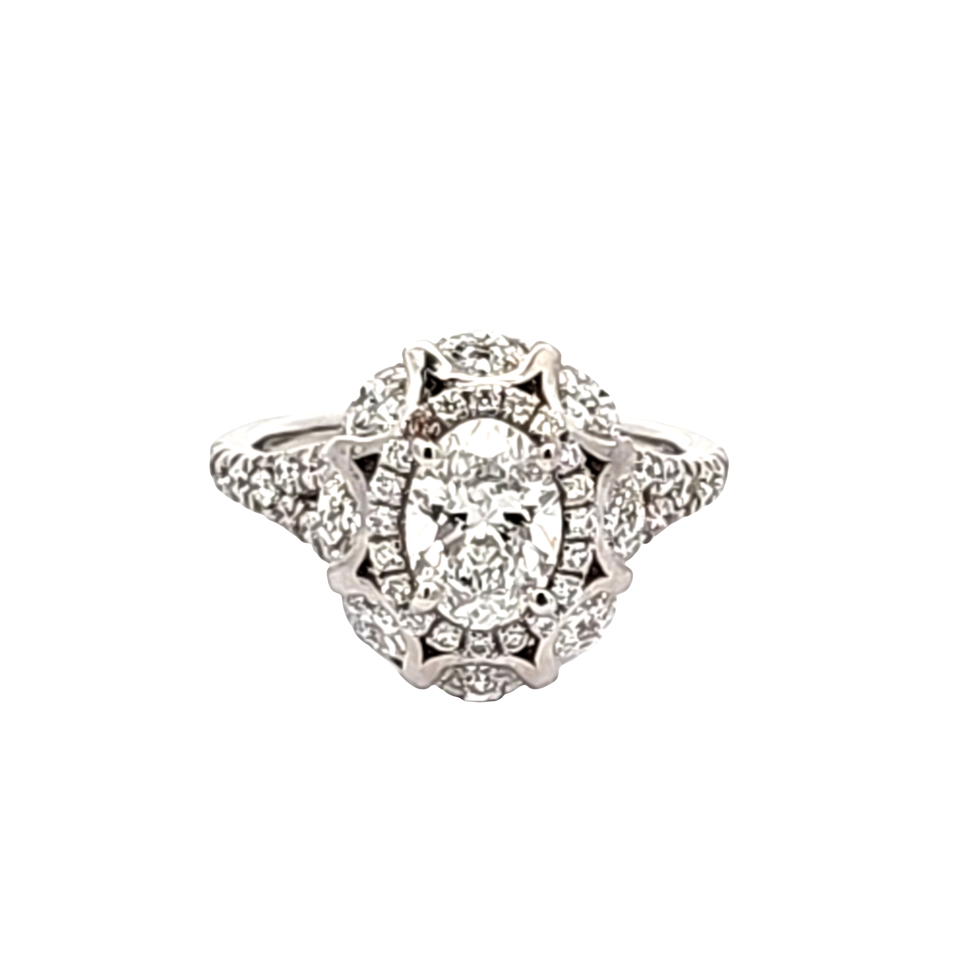 18K White Gold Lab Grown Diamond Halo Engagement Ring 11006886 | Shin Brothers