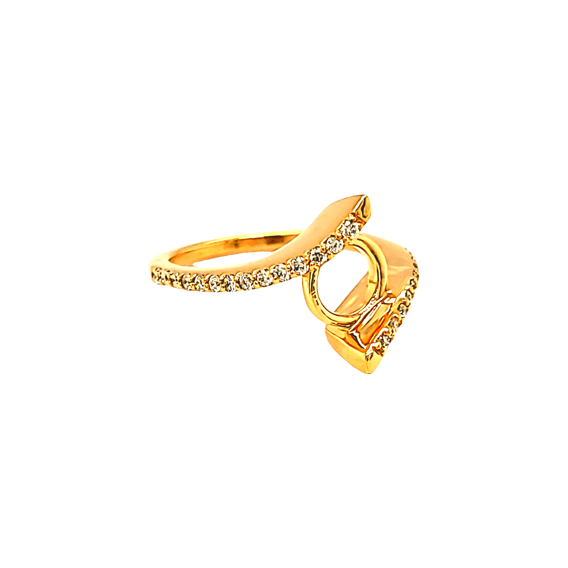 14K Yellow Gold Diamond Bypass Engagement Ring Setting 11006898 | Shin Brothers*
