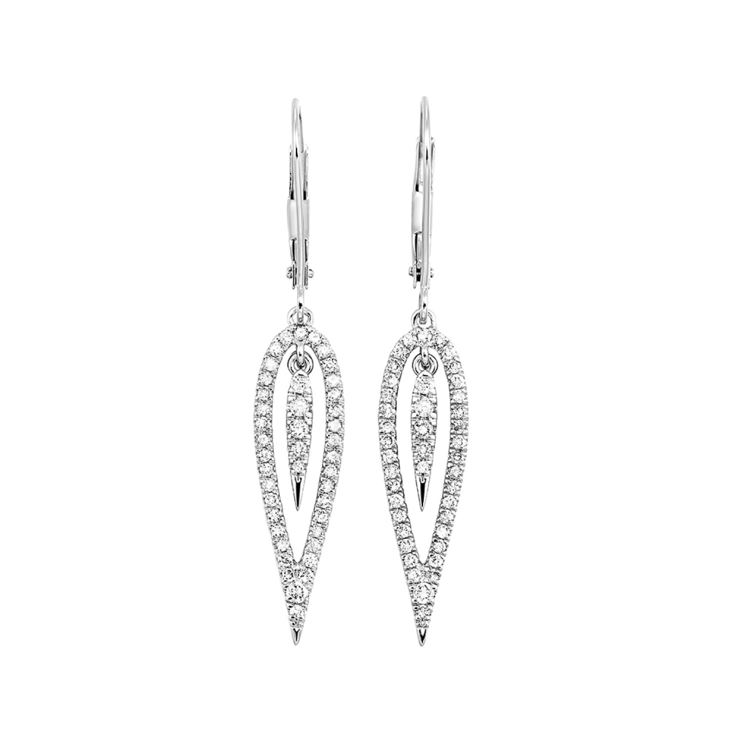14K White Gold Hanging Diamond Link Earrings 41002619 | Shin Brothers* 14K White Gold Hanging Diamond Link Earrings 41002619 | Shin Brothers*