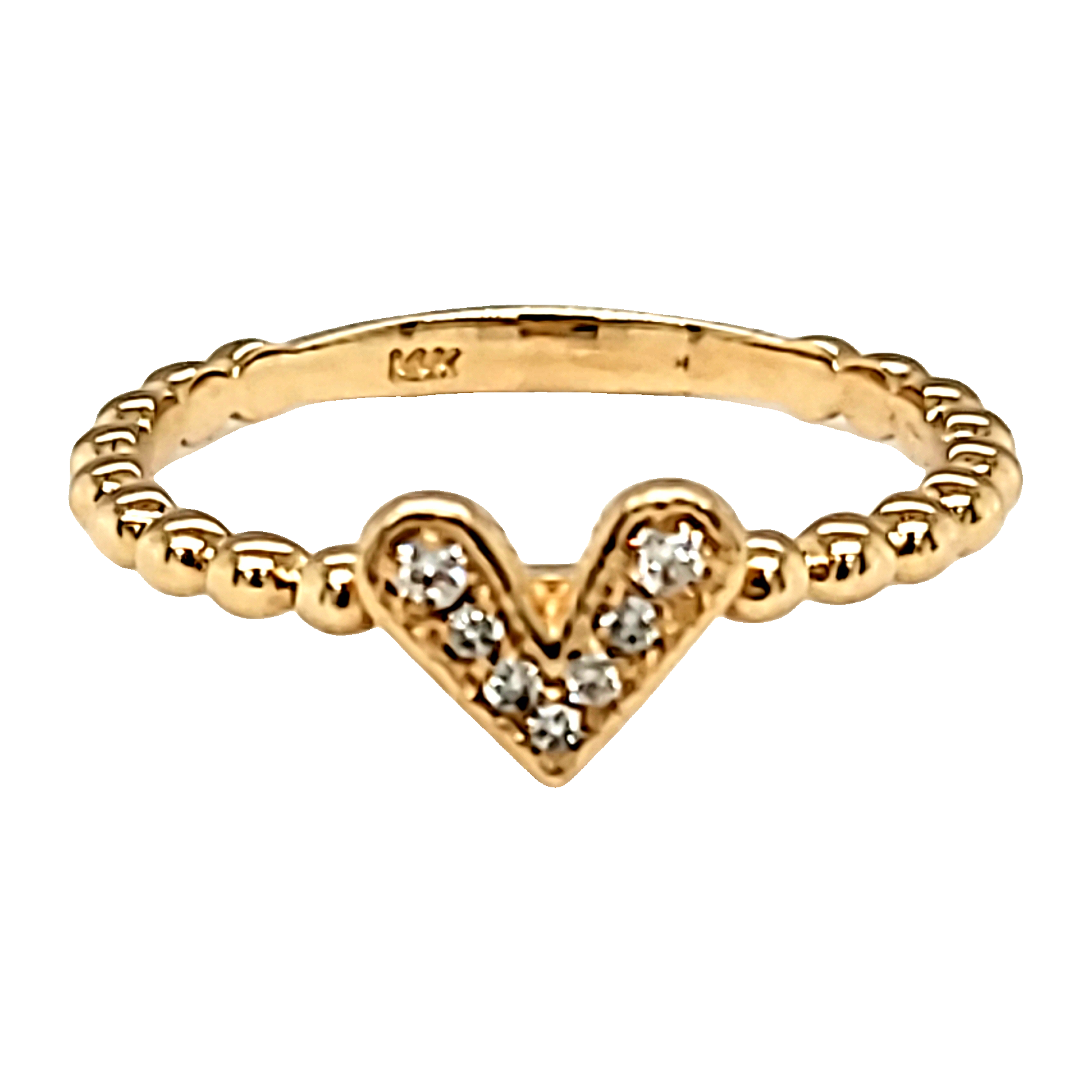 14K White Gold V Shape Size6 Diamond.06 ct Ring 11006927 | Shin Brothers*