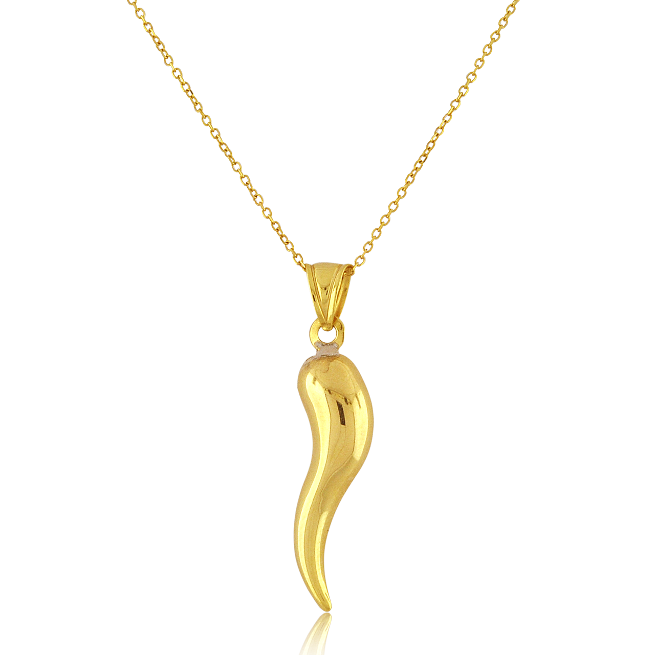 14K Yellow Gold Italian Horn Charm 9X53 MM 50004041| Shin Brothers*