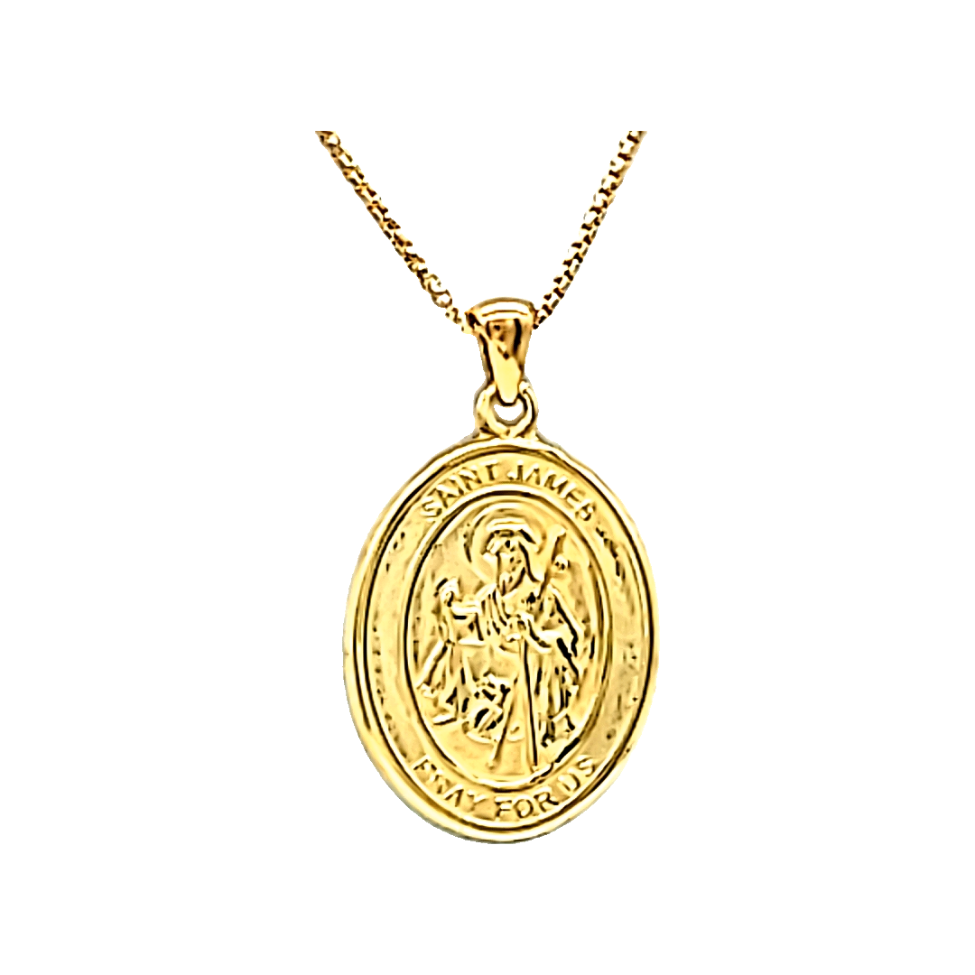 18K Yellow Gold Saint James Medal Pendant 5004048 | Shin Brothers* 18K Yellow Gold Saint James Medal Pendant 5004048 | Shin Brothers*