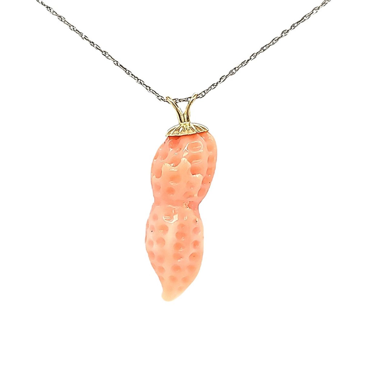 14K Yellow Gold Coral Peanut Charm 52001787 | Shin Brothers* 14K Yellow Gold Coral Peanut Charm 52001787 | Shin Brothers*