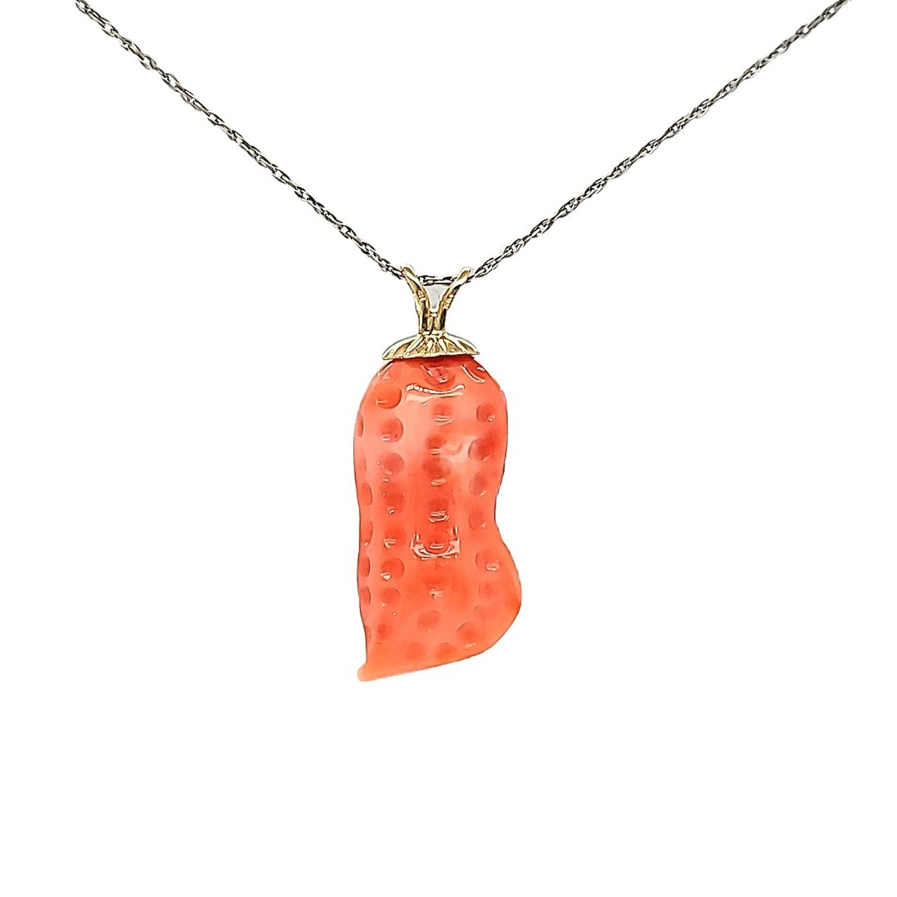 14K Yellow Gold Coral Peanut Charm 52001786 | Shin Brothers* 14K Yellow Gold Coral Peanut Charm 52001786 | Shin Brothers*